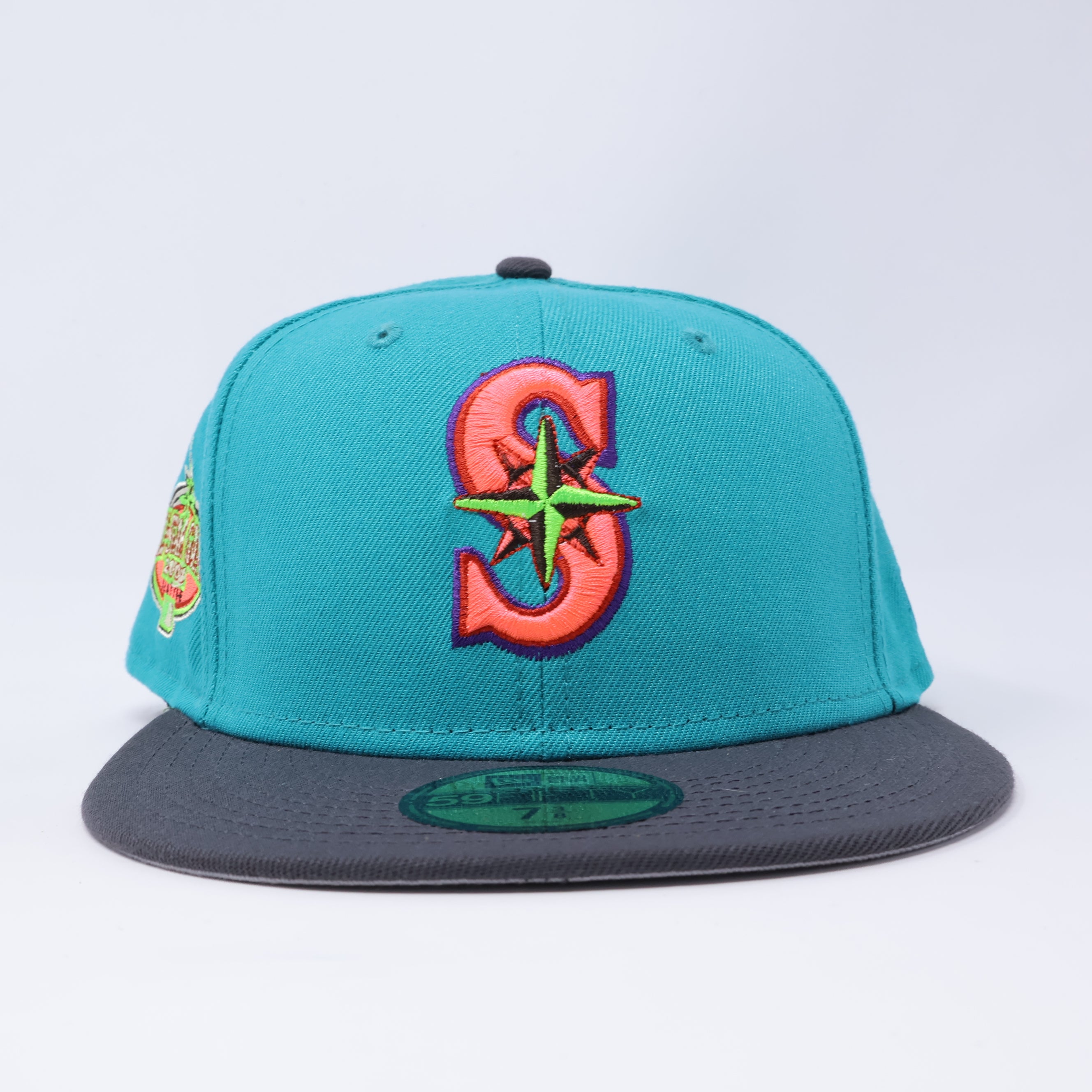 NWT 3/8 Teal Seattle Mariners 2001 All Star Game 59fifty New Era Fitted Hat Cap