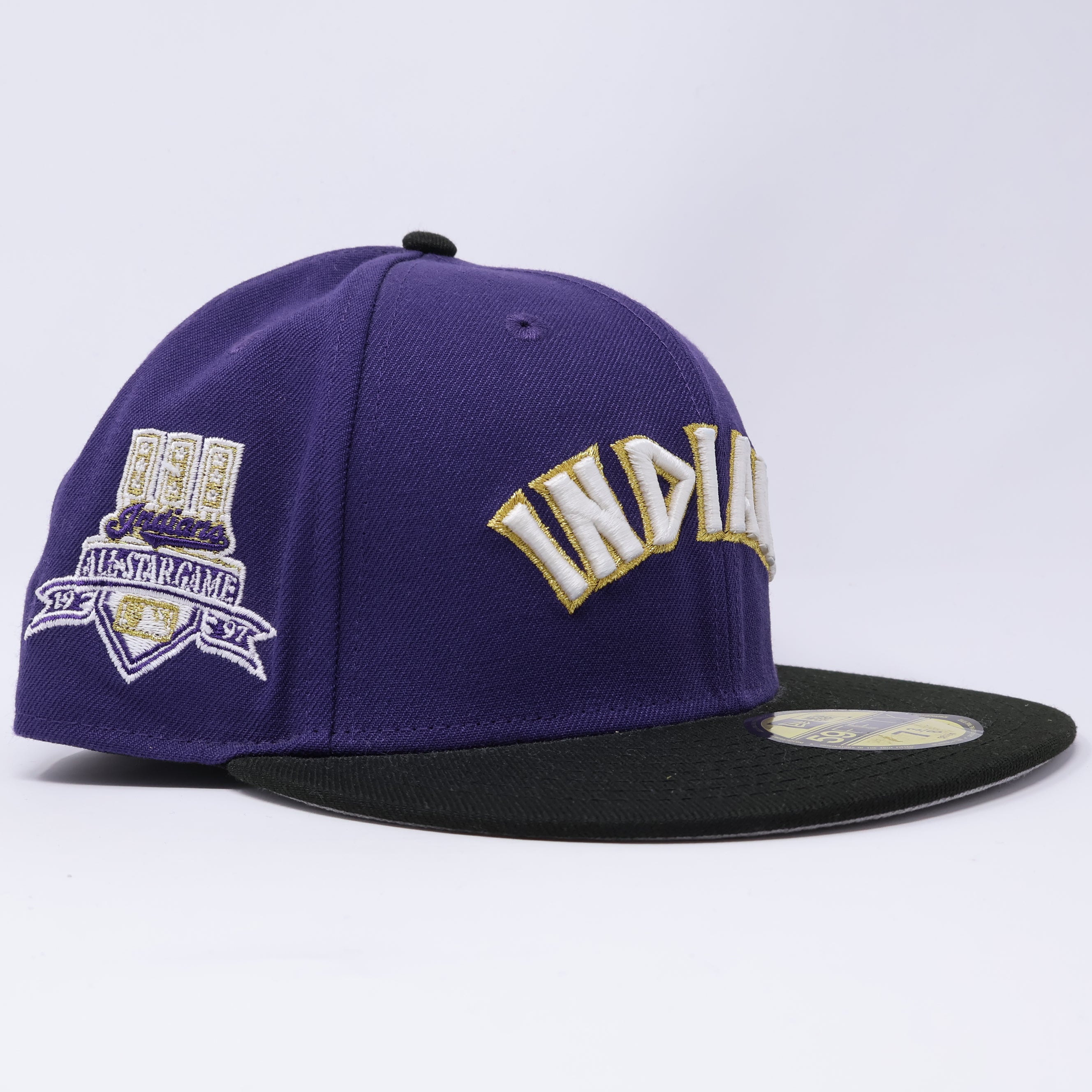 NEW 3/8 Purple Cleveland Indians All Star Game 1997 59fifty New Era Fitted Hat Cap