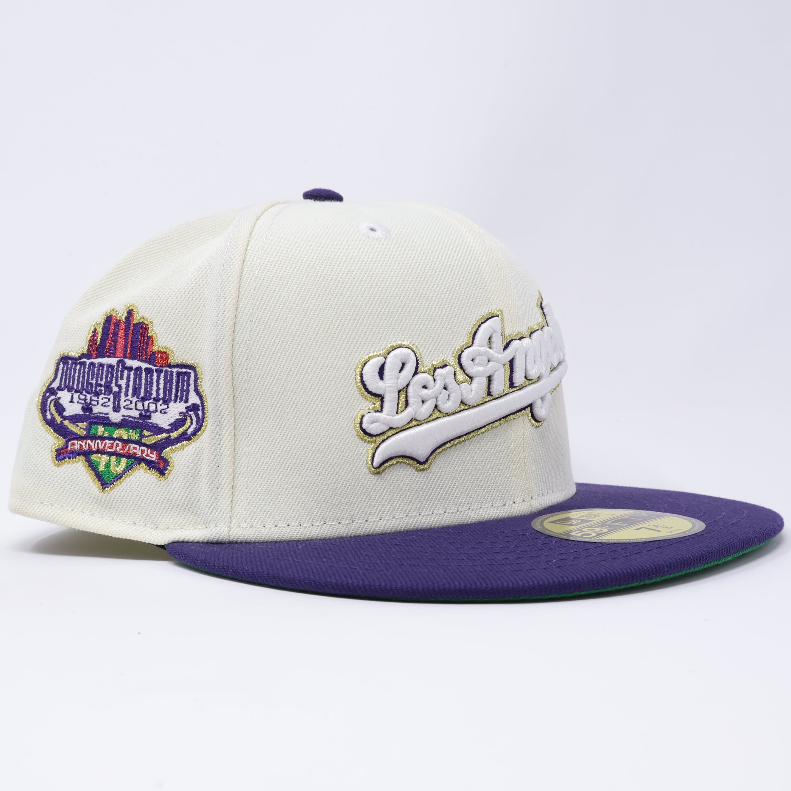 NEW 3/8 Chrome Los Angeles Dodgers 40th Anniversary 59fifty New Era Fitted Hat Cap