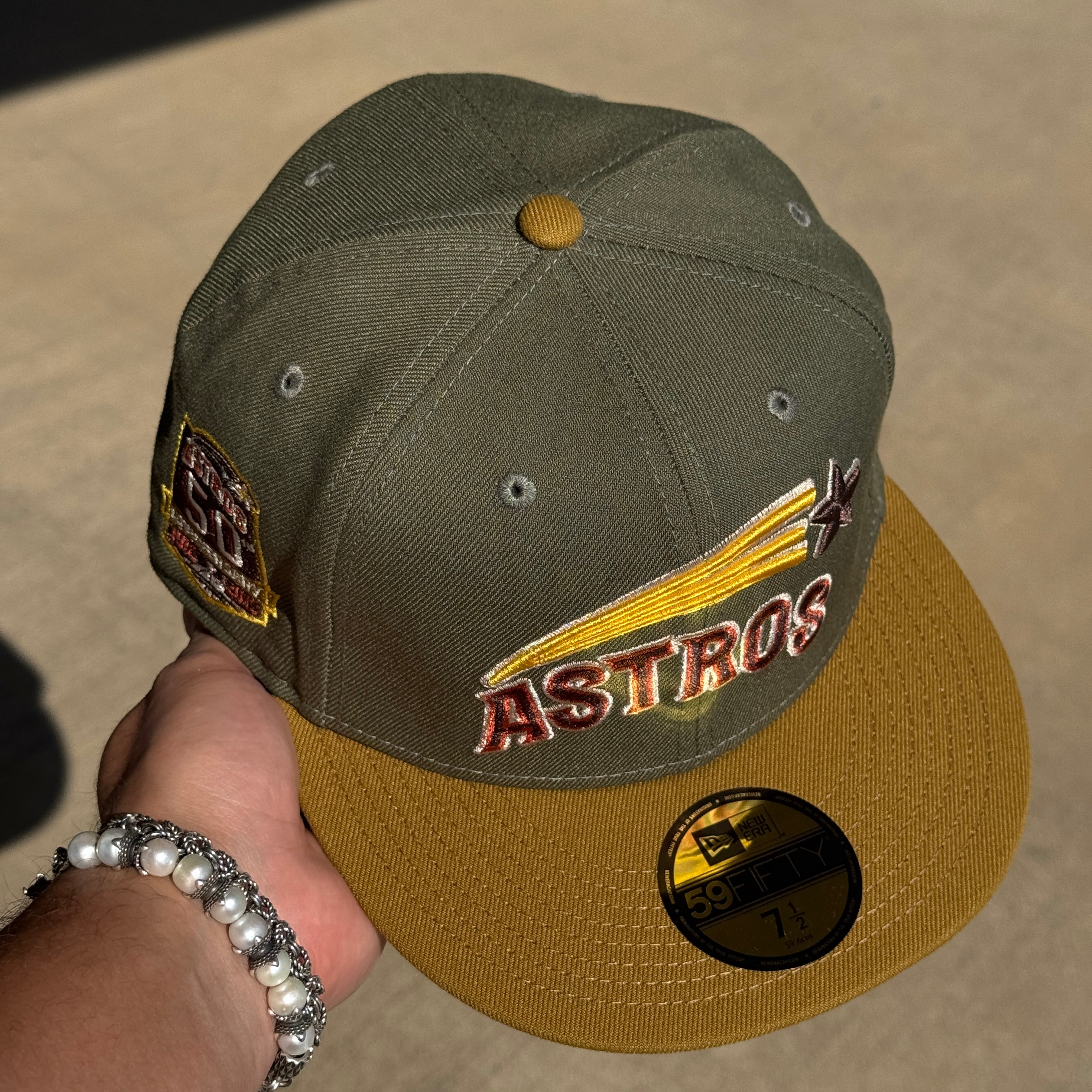 NWT 1/2 Green Houston Astros 50th Anniversary 59fifty New Era Fitted Hat Cap