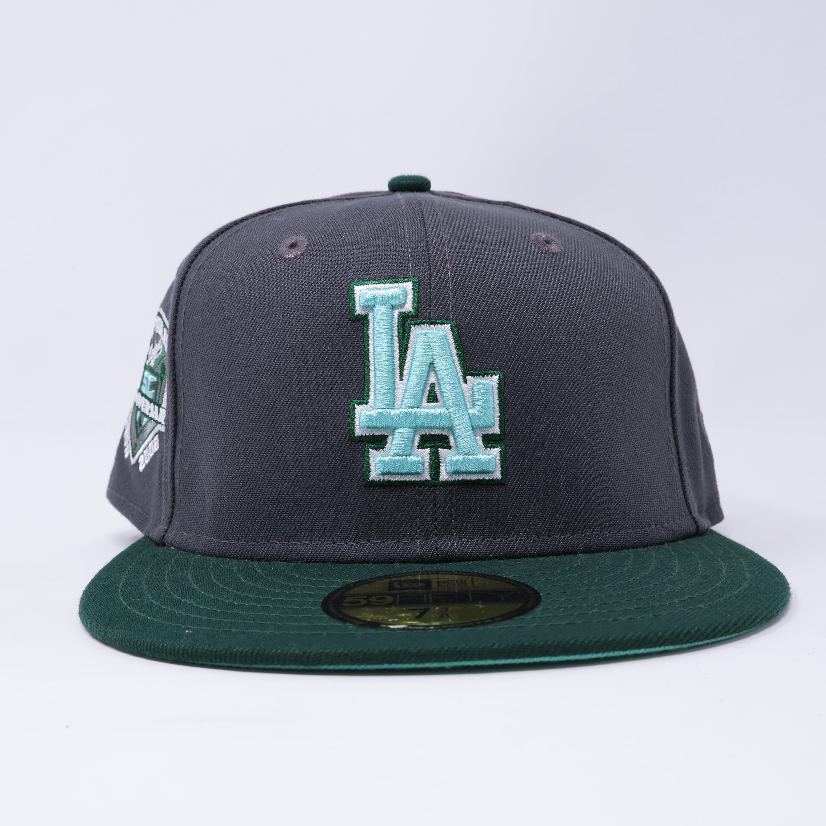 NWT 3/8 Gray Los Angeles Dodgers 50th Anniversary 59fifty New Era Fitted Hat Cap