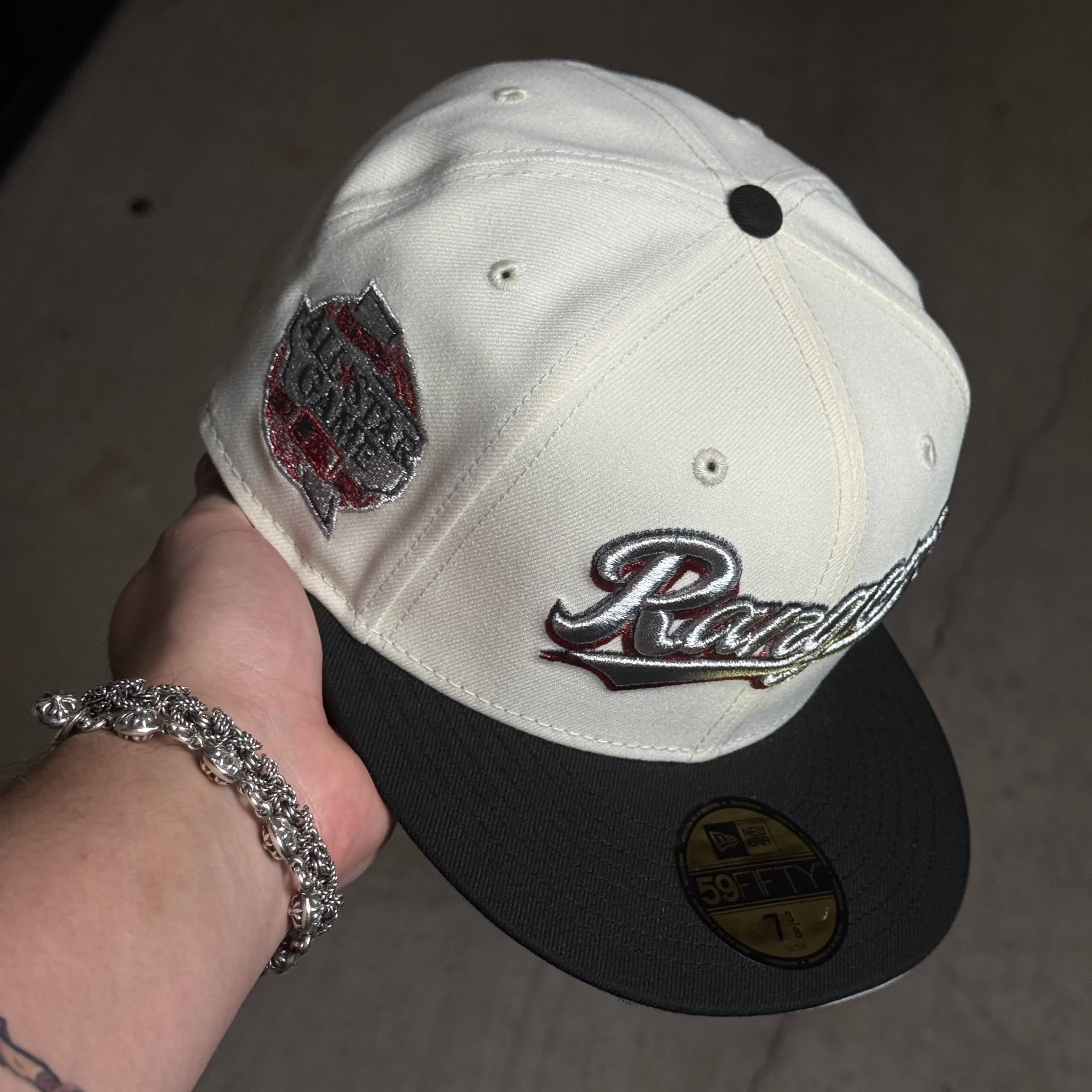 NWT 3/8 Chrome Dallas Texas Rangers 2024 All Star Game 59fifty New Era Fitted Hat Cap
