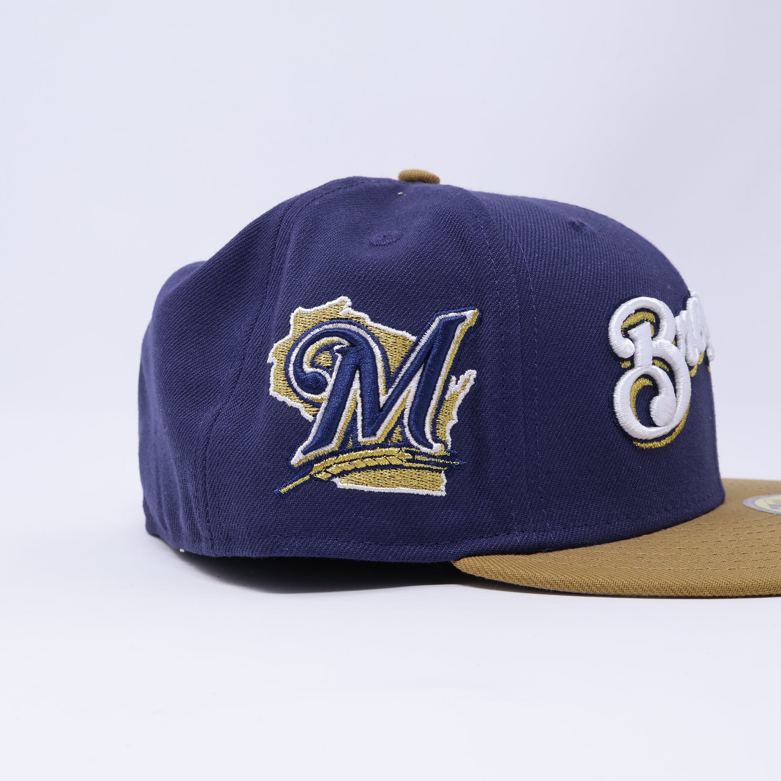 NWT 5/8 Navy Milwaukee Brewers Side Patch Logo 59fifty New