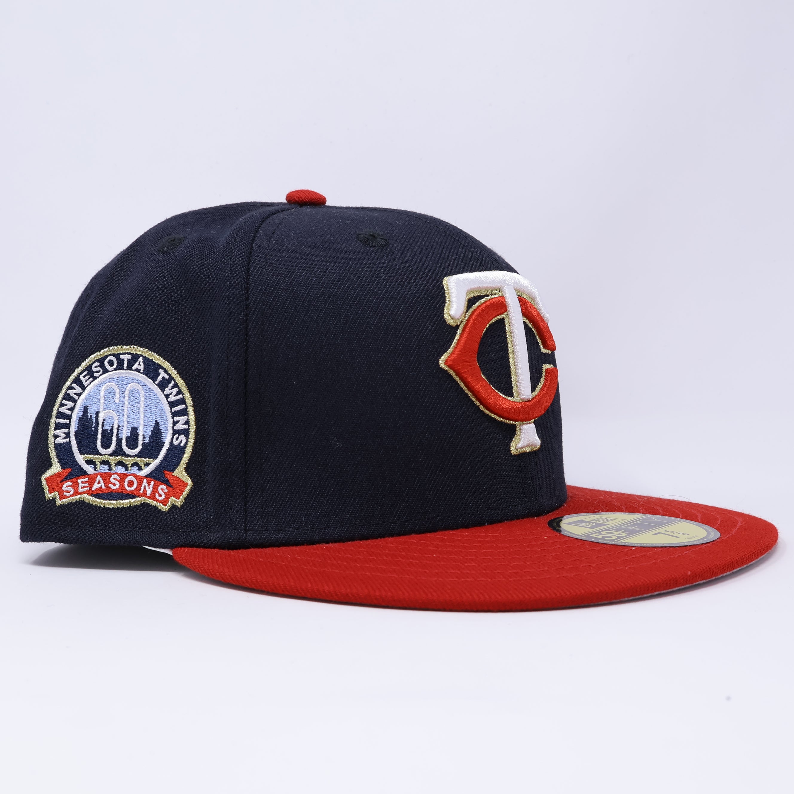 NWT 5/8 Navy Minnesota Twins 60 Seasons 59fifty New Era Fitted Hat Cap