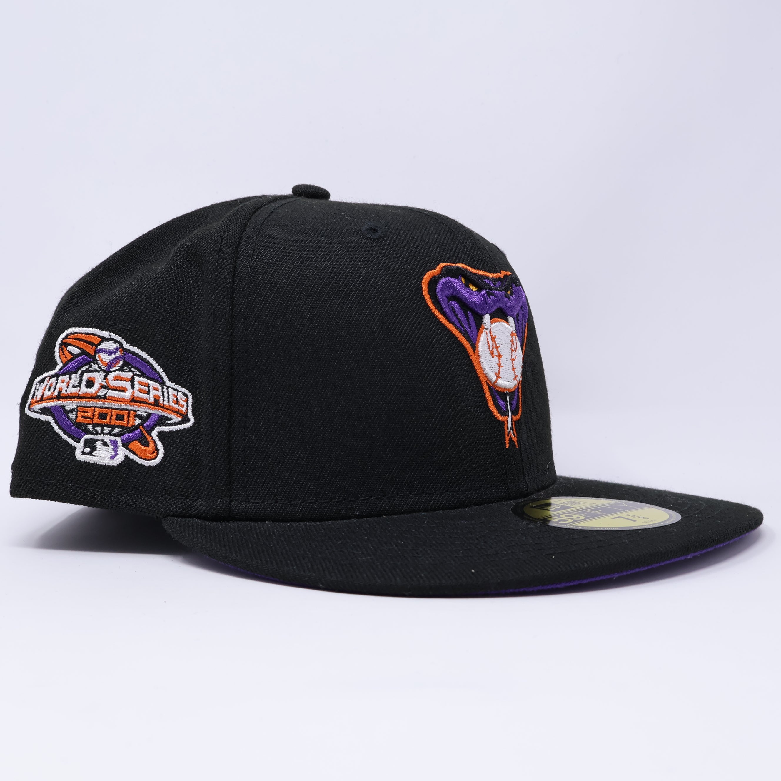 NWT 5/8 Black Arizona Diamondbacks 2001 World Series 59fifty New Era Fitted Hat Cap