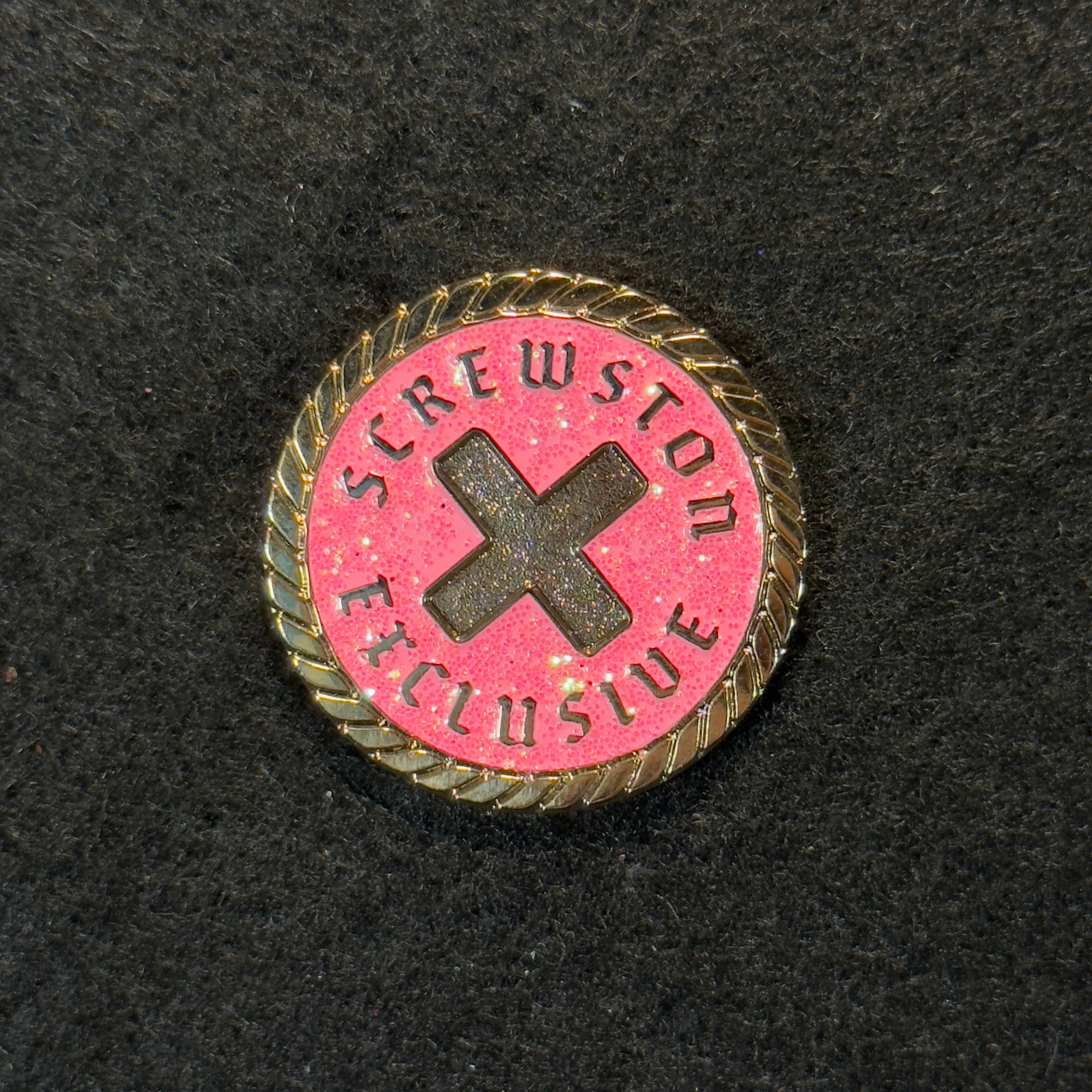 Supremo Gold/Pink Screwston Exclusive Coin Pin