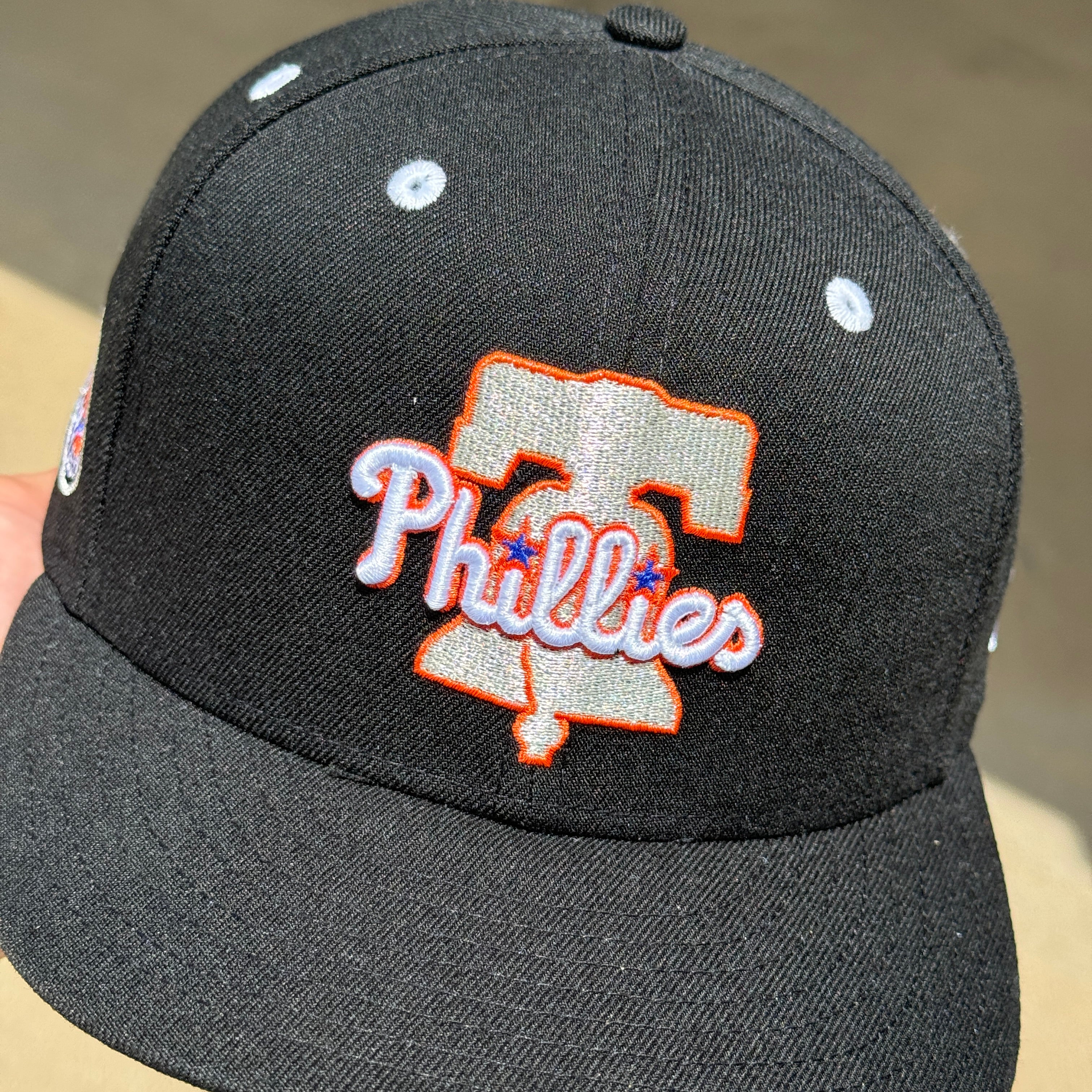 USED 1/8 Black Philadelphia Phillies 2004 Inaugural Season 59fifty New Era Fitted Hat Cap