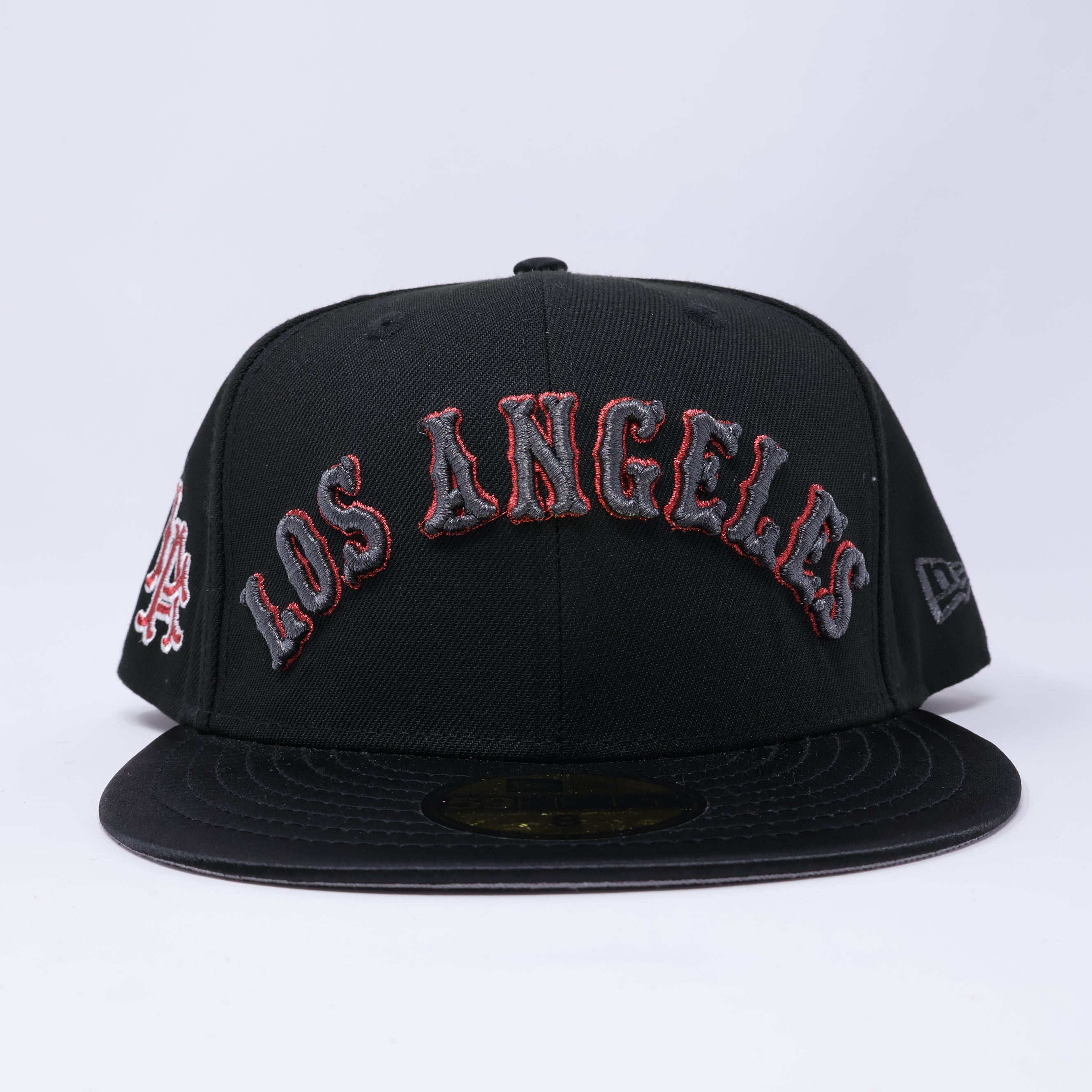 NWT 8 Black Los Angeles Dodgers LA Logo 59fifty New Era Fitted Hat Cap