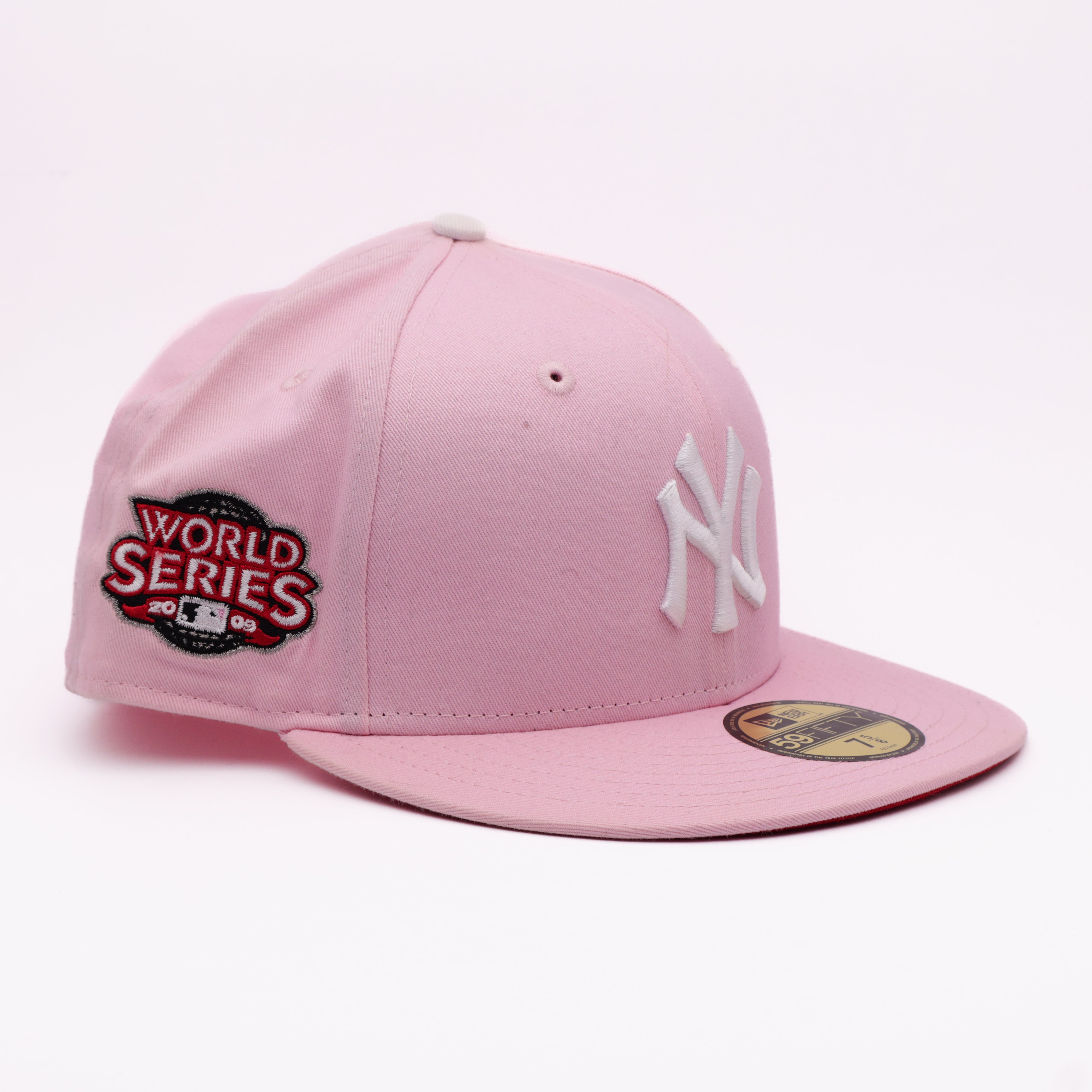 NWT 5/8 Pink New York Yankees 2009 World Series 59fifty New Era Fitted Hat Cap