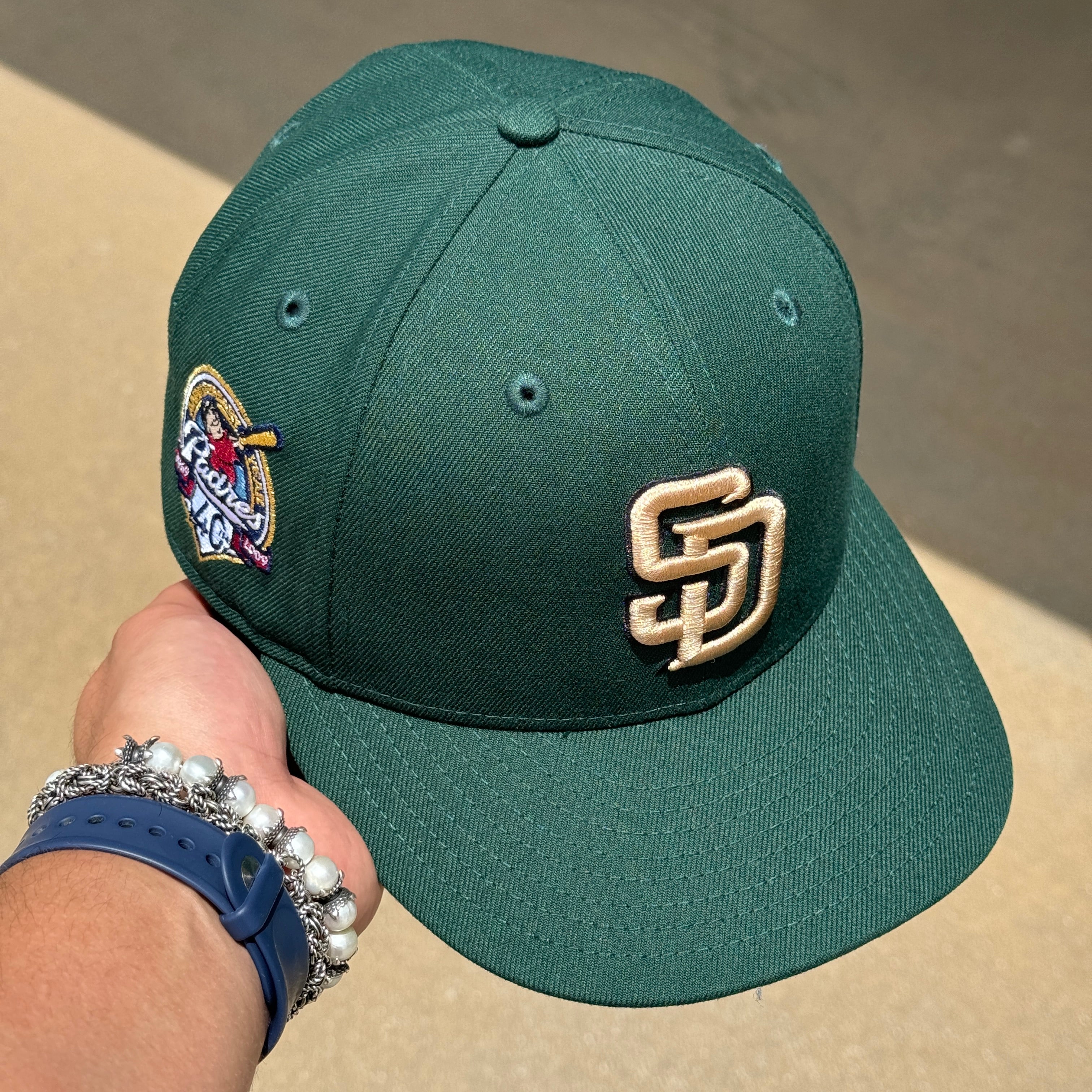 USED 1/8 Green San Diego Padres 40th Anniversary 59fifty New Era Fitted Hat Cap