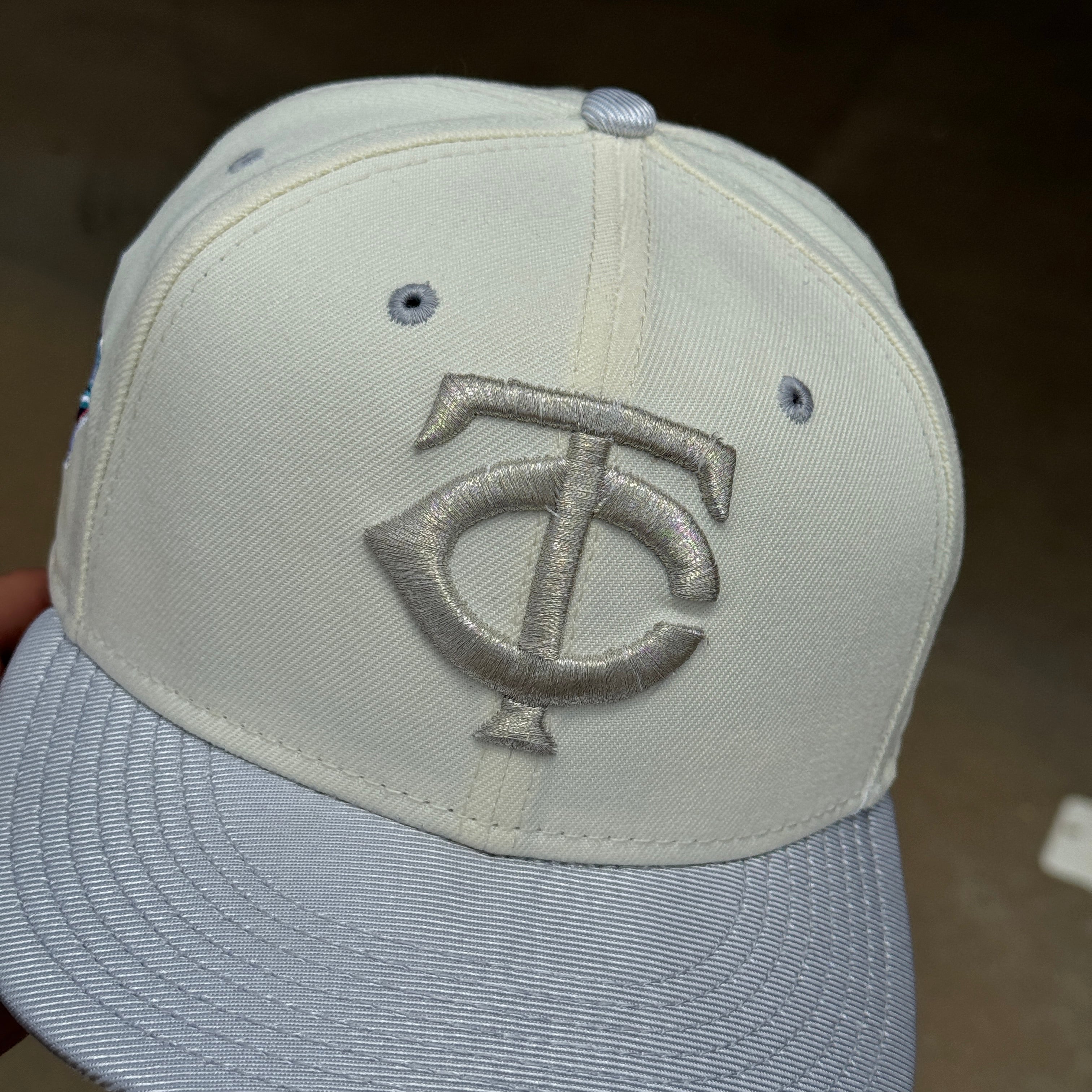 USED 1/8 Chrome Minnesota Twins 1987 World Series 59fifty New Era Fitted Hat Cap