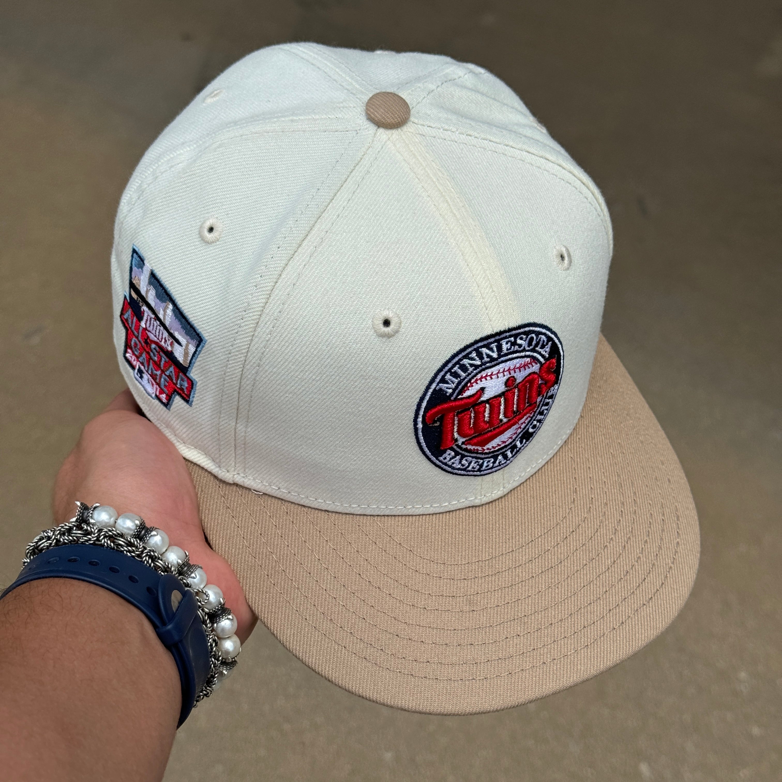 USED 1/8 Chrome Minnesota Twins All Star Game 2014 59fifty New Era Fitted Hat Cap