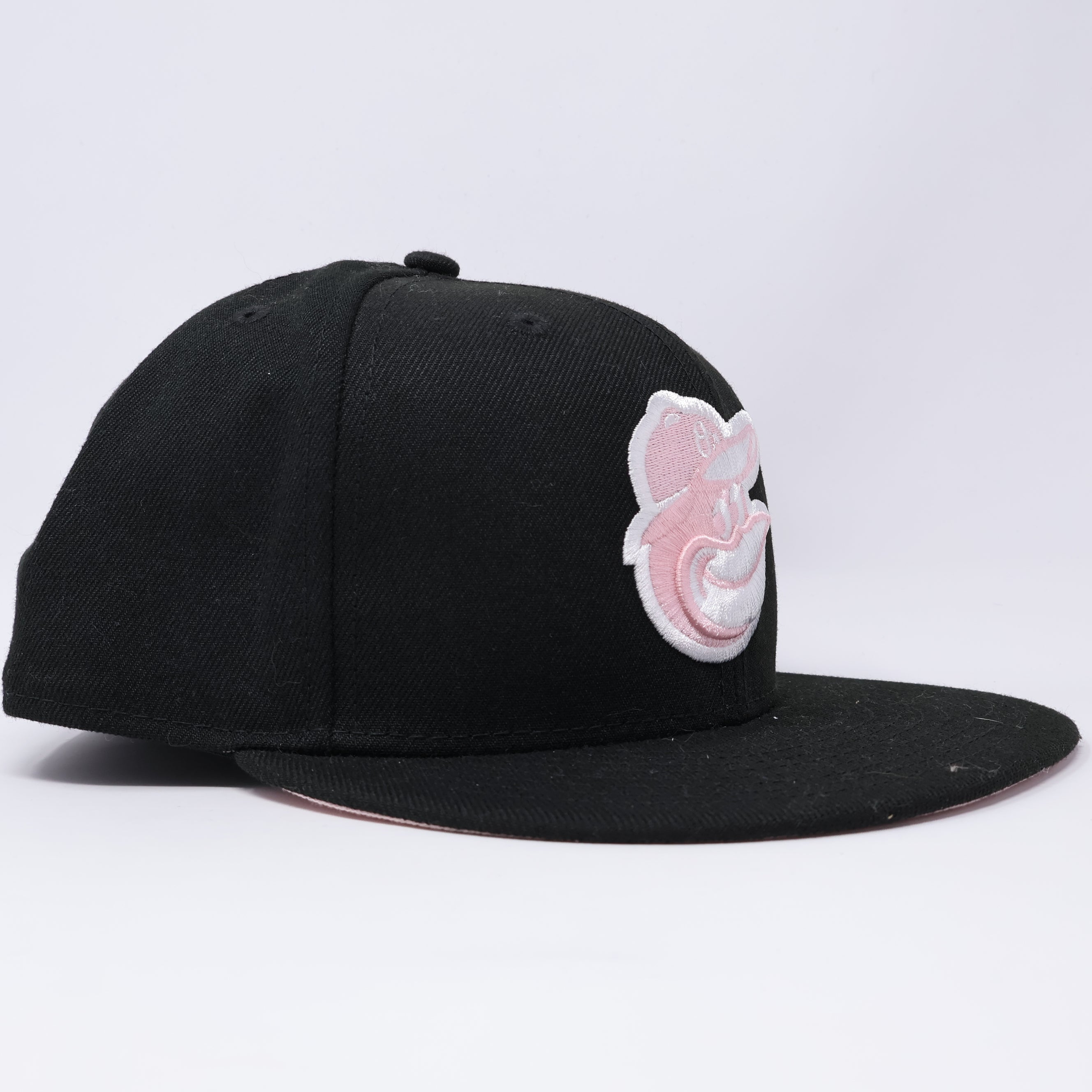 USED 3/8 Black Baltimore Orioles Simple Clean Dope 59fifty New Era Fitted Hat Cap