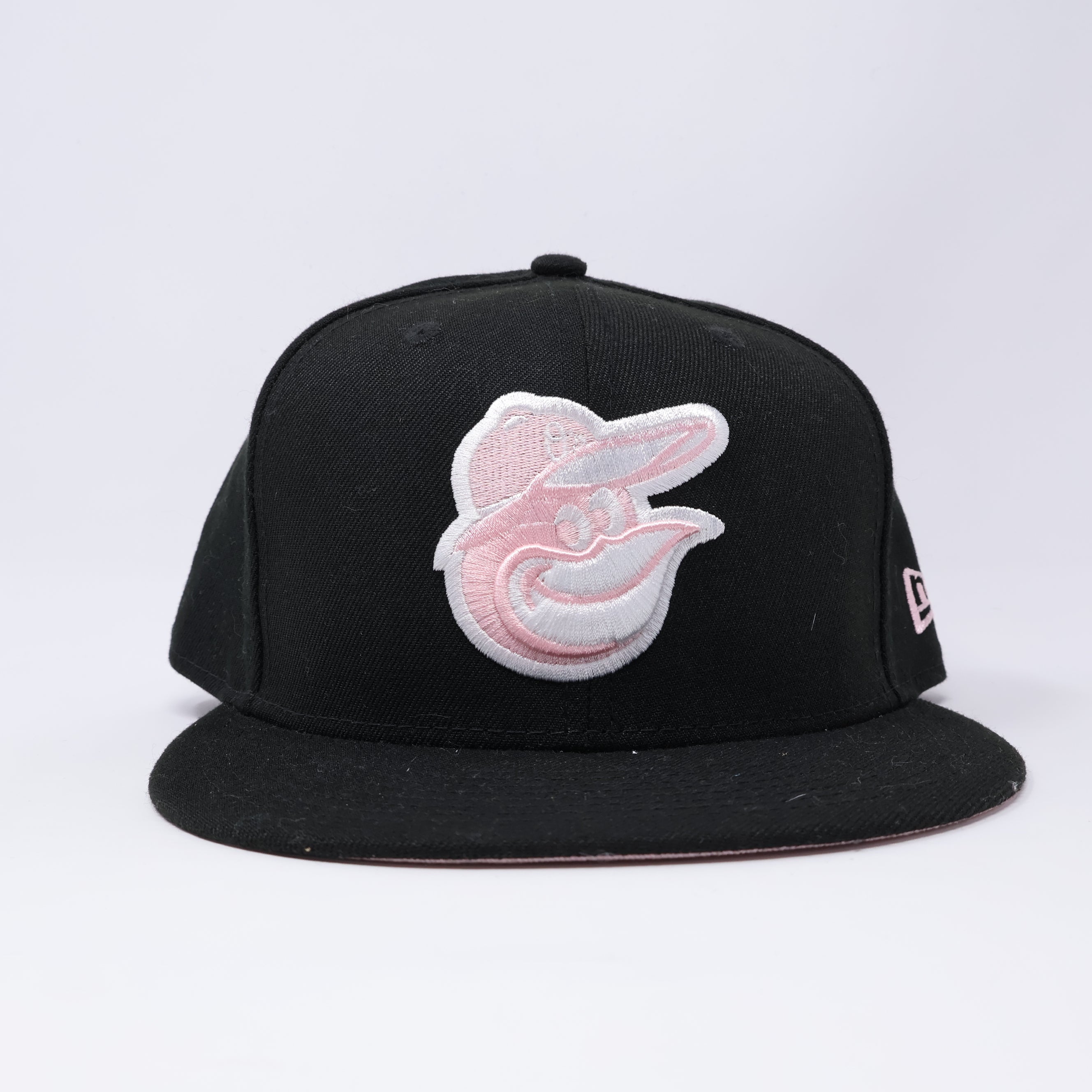 USED 3/8 Black Baltimore Orioles Simple Clean Dope 59fifty New Era Fitted Hat Cap