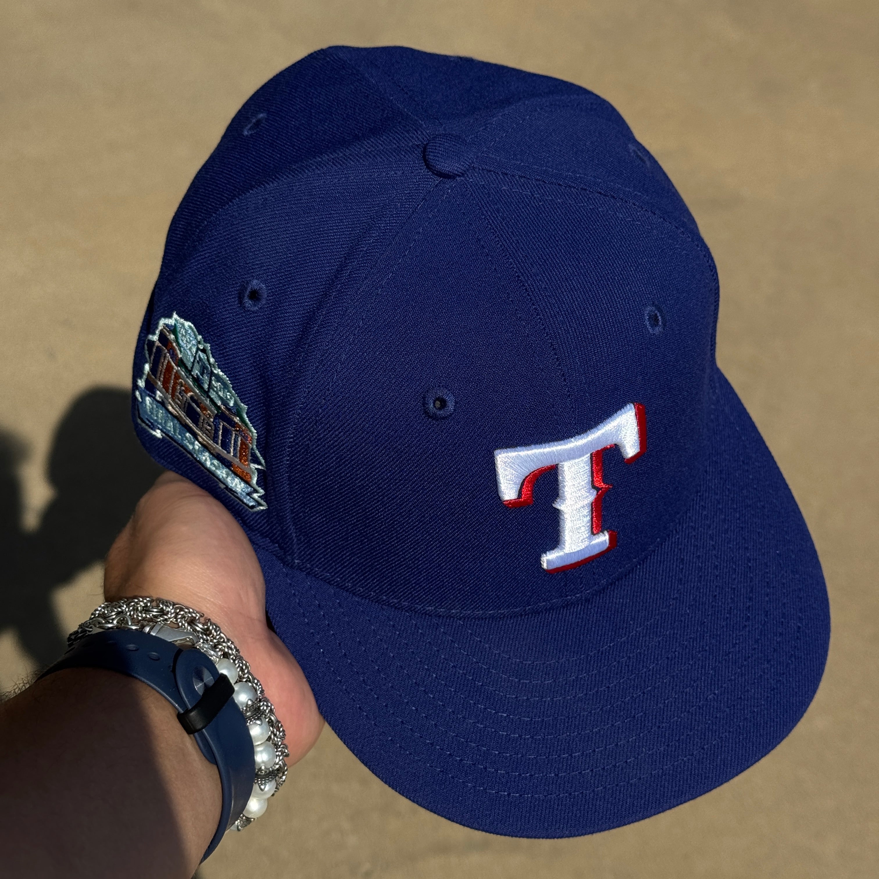 USED 5/8 Blue Dallas Texas Rangers Final Season 59fifty New Era Fitted Hat Cap