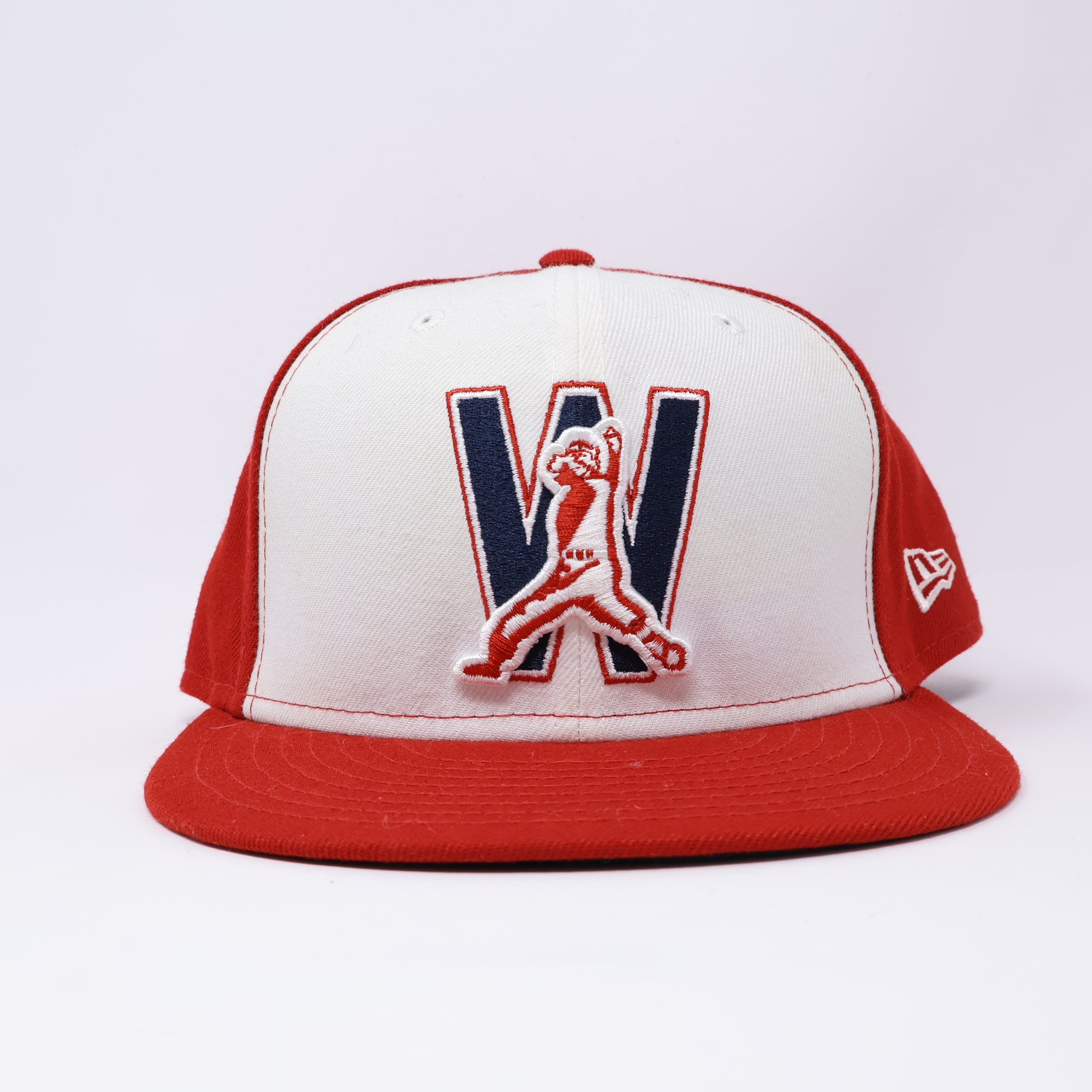 USED 3/8 Multicolor Washington Nationals Simple Clean Dope 59fifty New Era Fitted Hat Cap