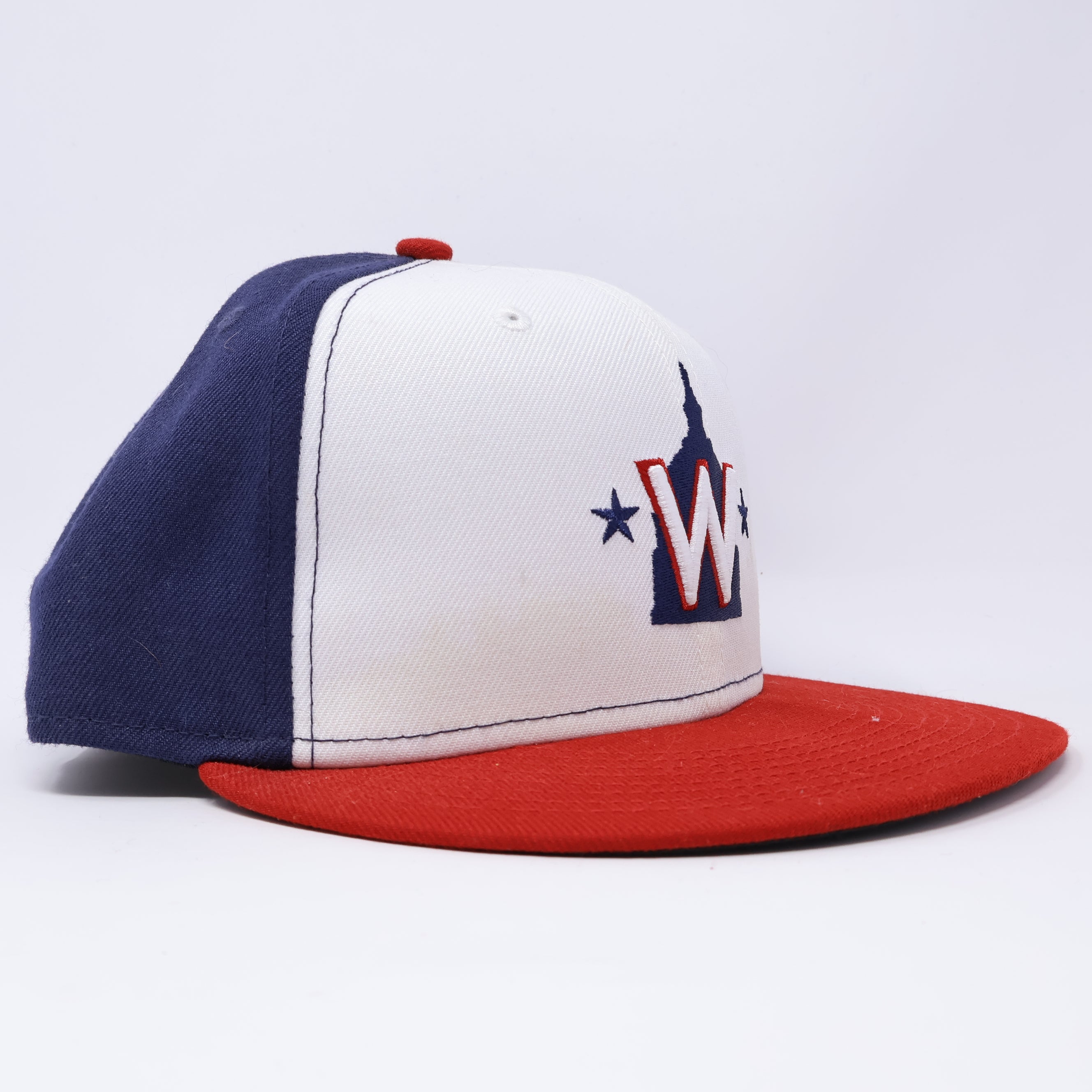 USED 3/8 Multicolor Washington Nationals Simple Clean Dope 59fifty New Era Fitted Hat Cap