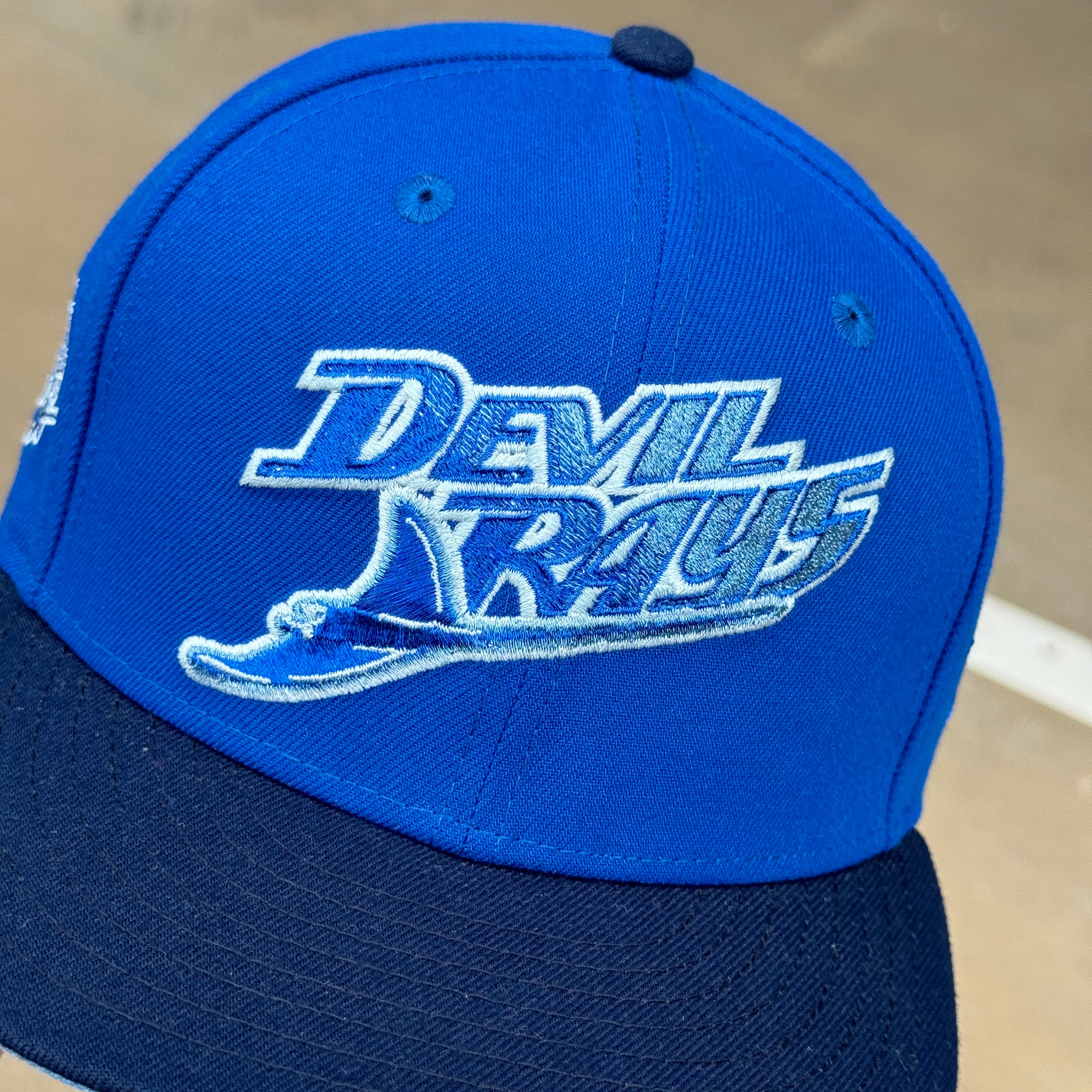 USED 1/8 Blue Tampa Devil Rays Inaugural Season 1998 59fifty New Era Fitted Hat Cap