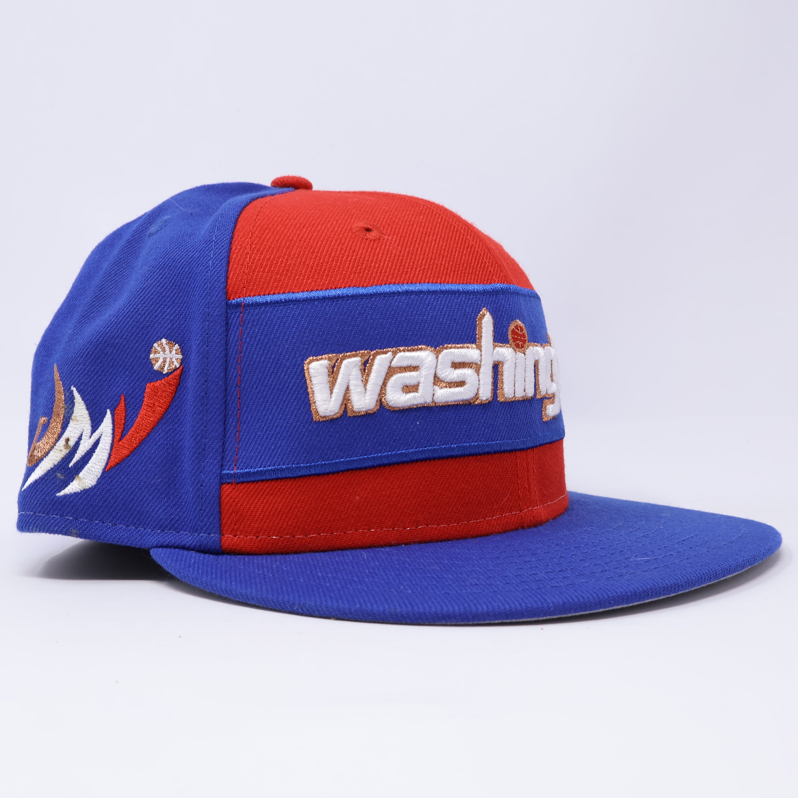 USED 3/8 Multicolor Washington Wizards NBA 59fifty New Era Fitted Hat Cap