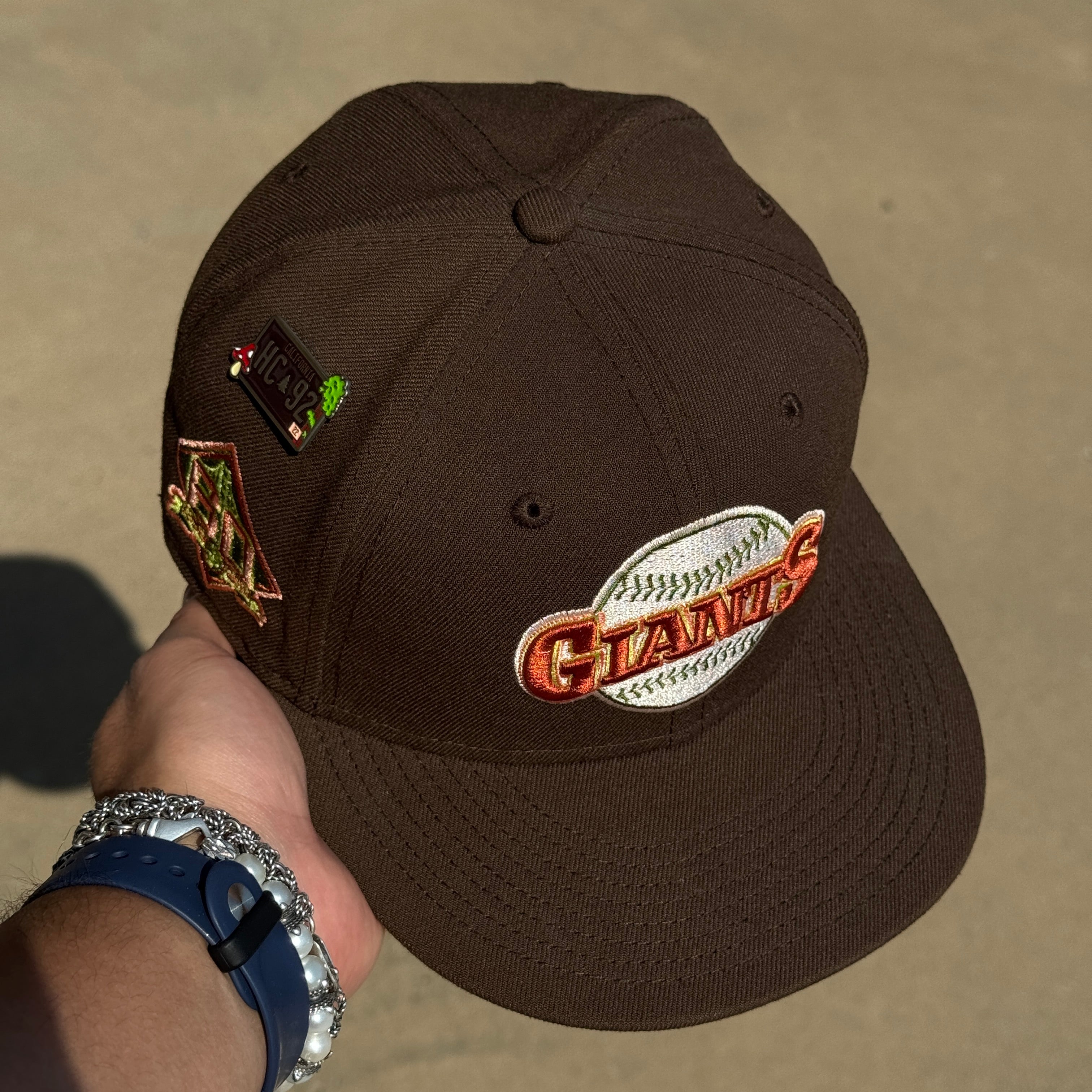 USED 1/8 Brown San Francisco Giants 60th Anniversary 59fifty New Era Fitted Hat Cap