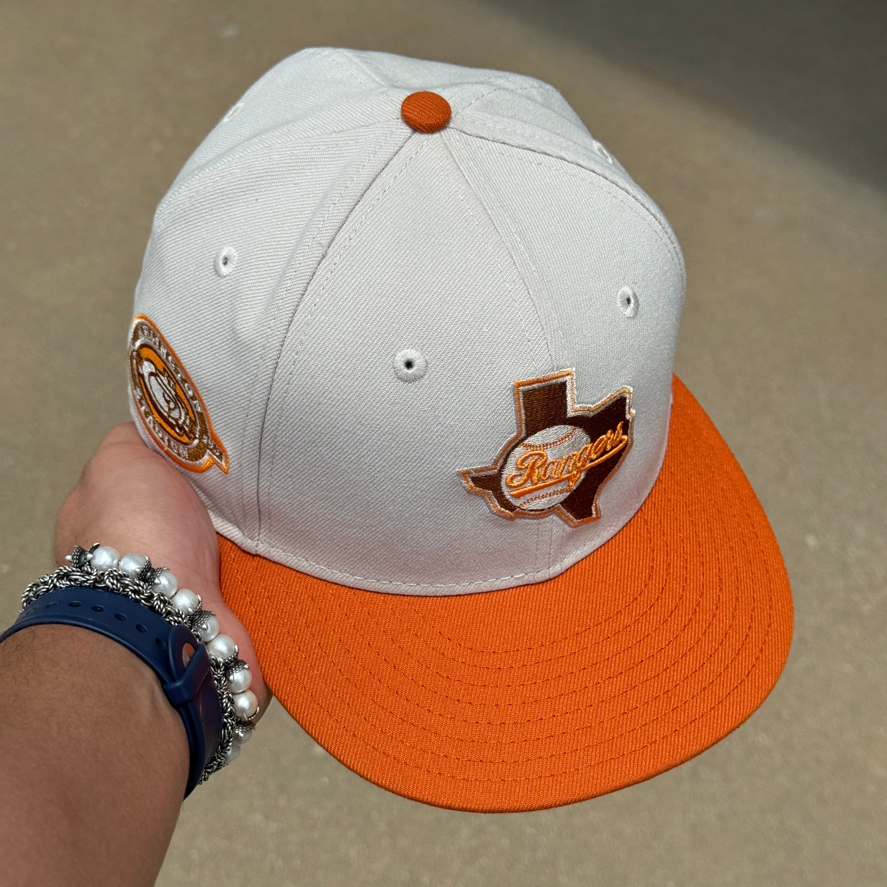 USED 1/8 Chrome Dallas Texas Rangers Arlington Stadium 59fifty New Era Fitted Hat Cap