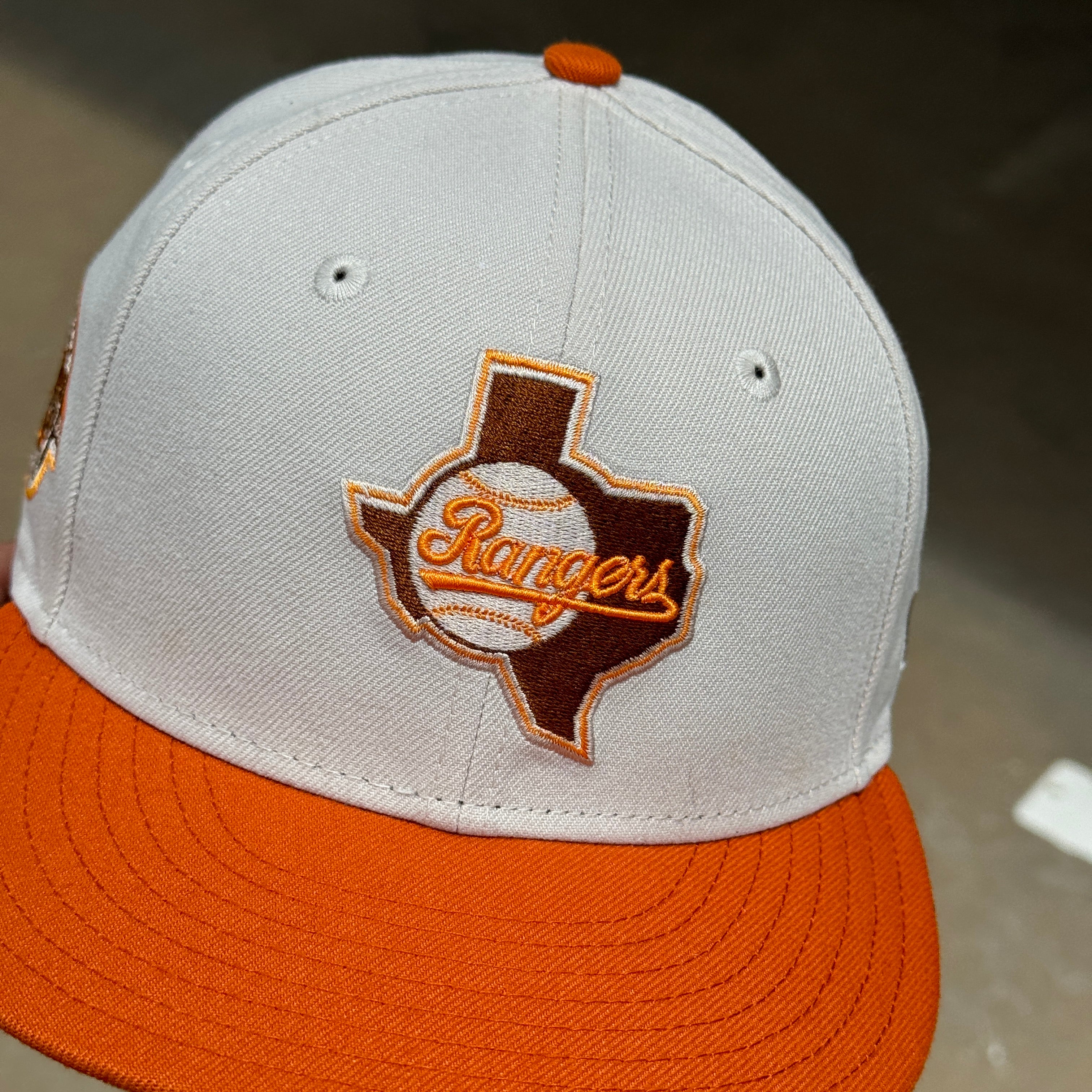 USED 1/8 Chrome Dallas Texas Rangers Arlington Stadium 59fifty New Era Fitted Hat Cap