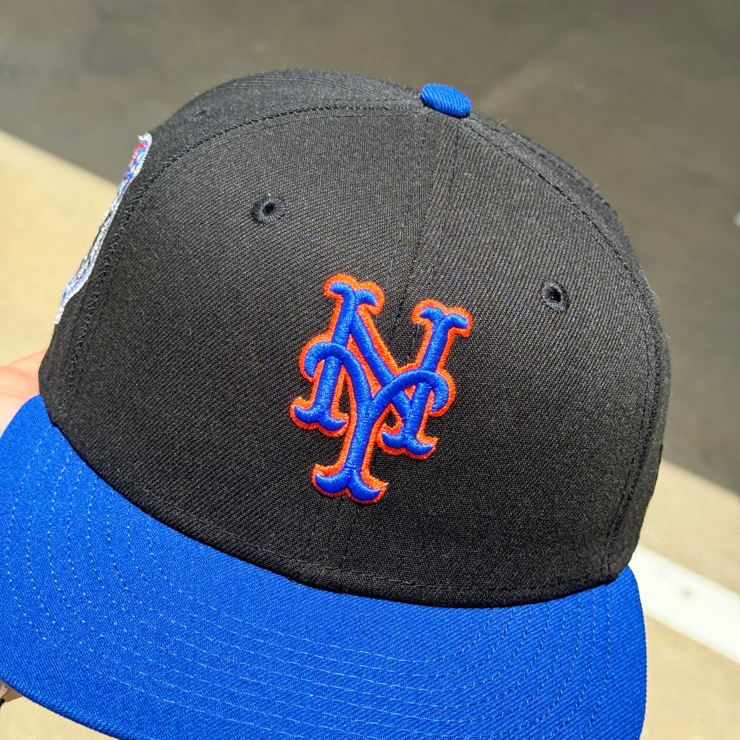 USED 1/8 Black New York Mets Subway Series 59fifty New Era Fitted Hat Cap