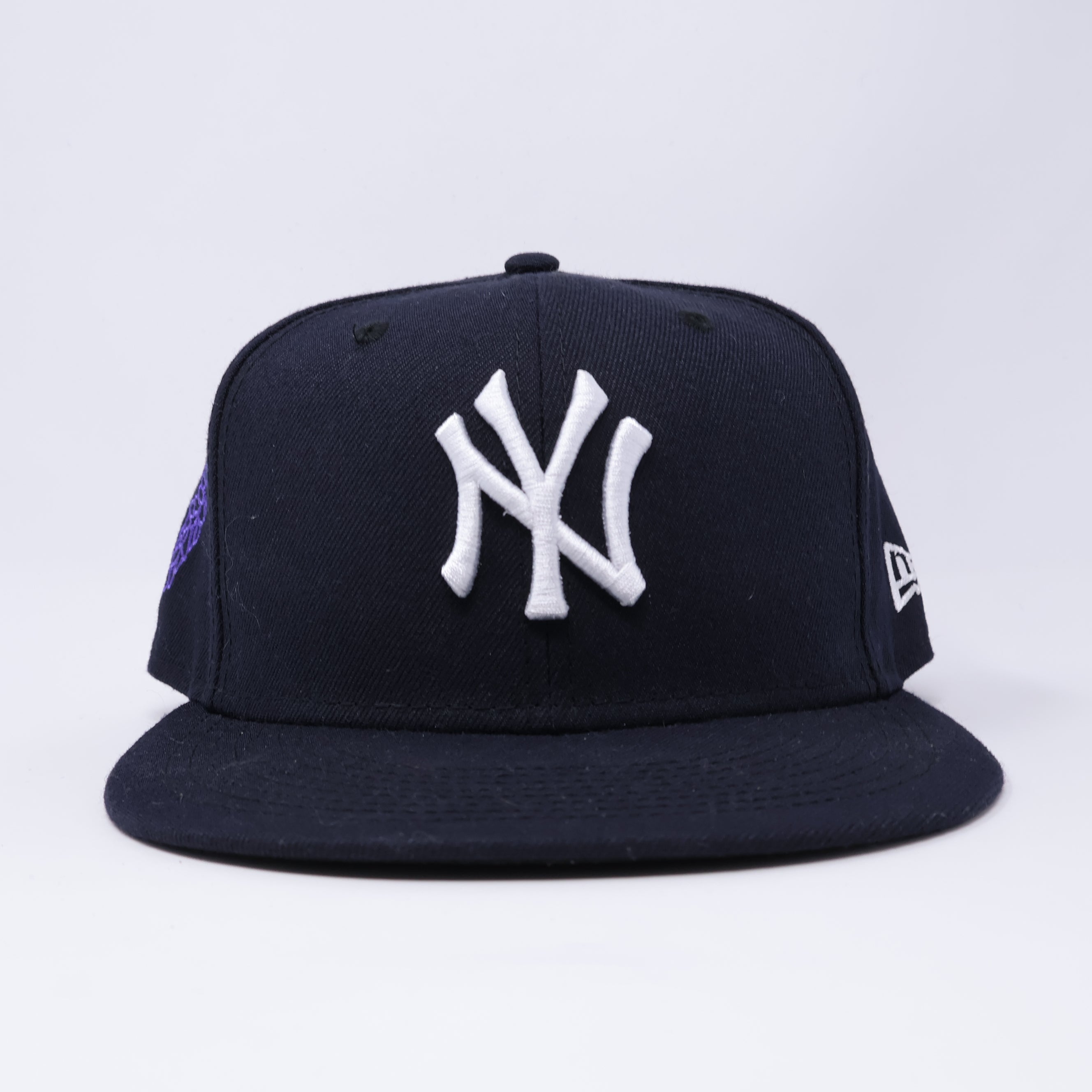 USED 3/8 Navy New York Yankees Simple Clean Dope 59fifty New Era Fitted Hat Cap