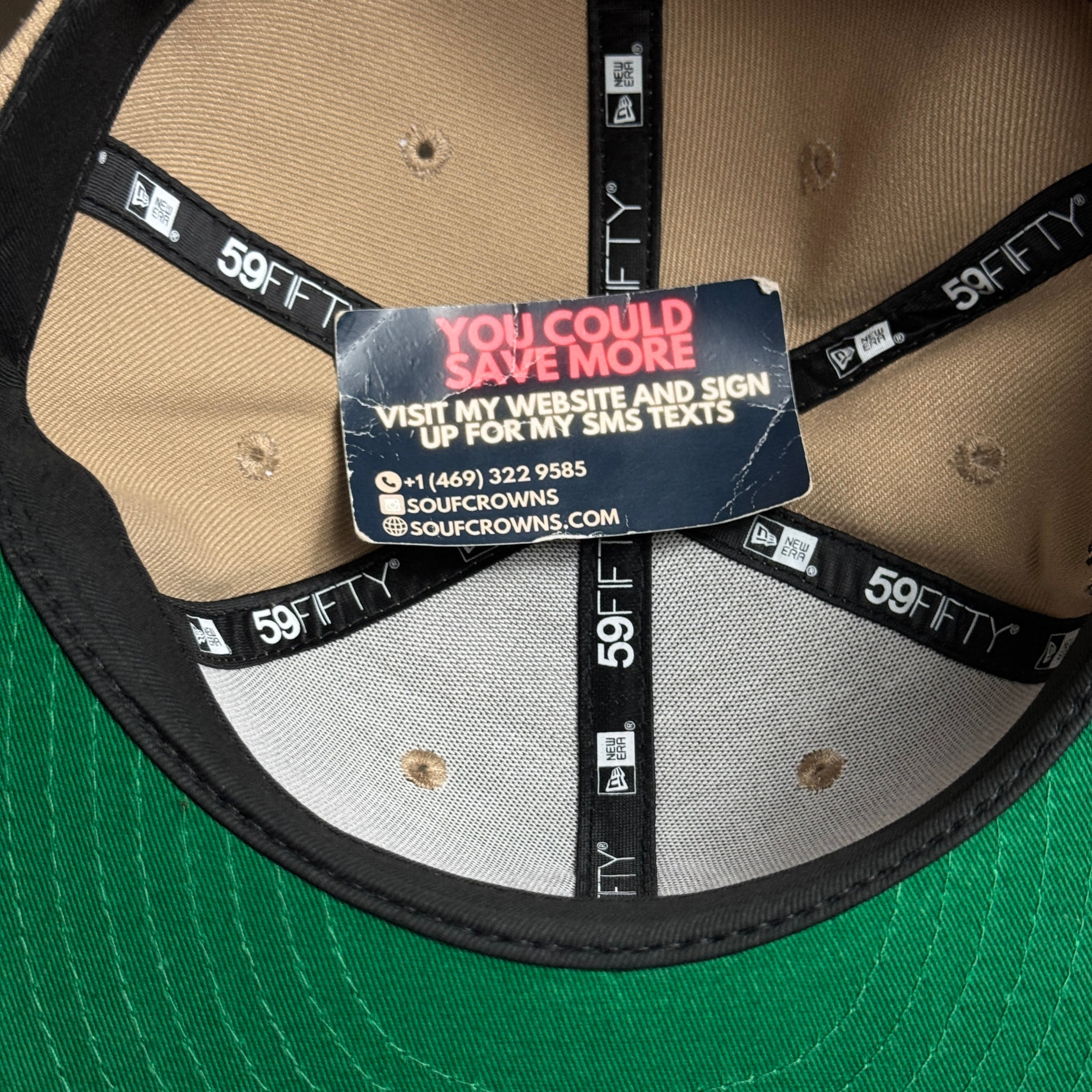 NWT 1/2 Khaki San Francisco Giants 2000 Year 59fifty New Era Fitted Hat Cap