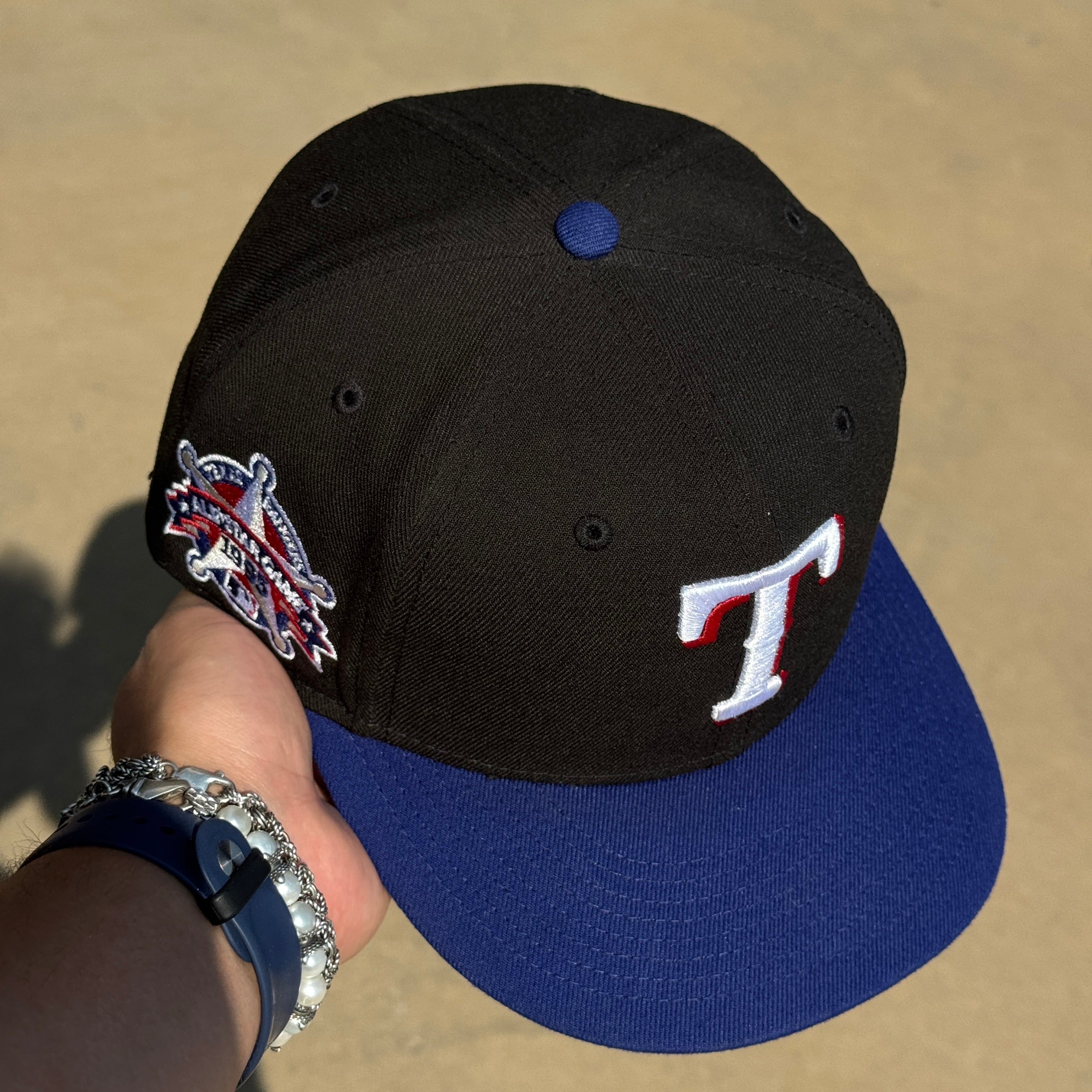 USED 5/8 Black Dallas Texas Rangers 1995 All Star Game 59fifty New Era Fitted Hat Cap