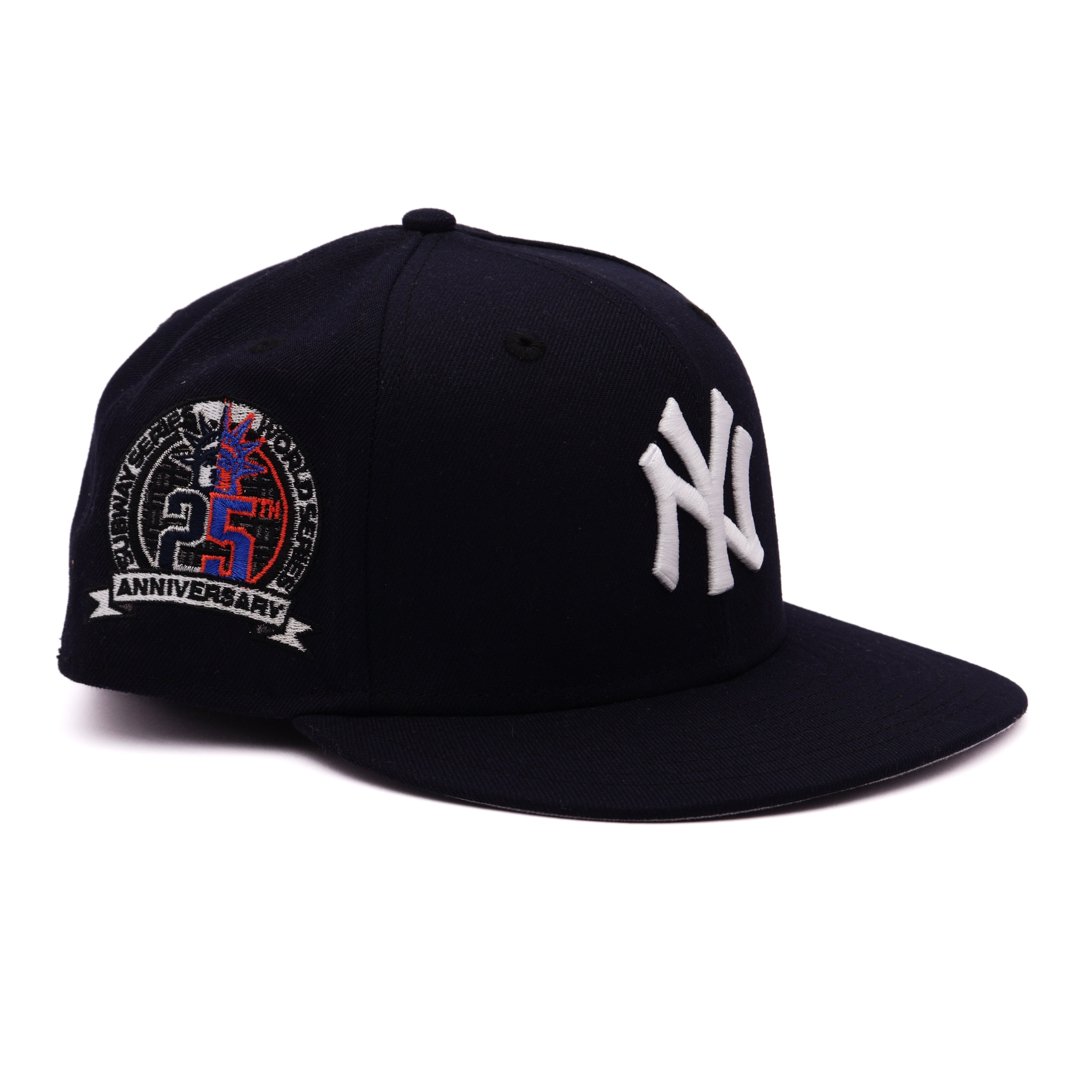 USED 5/8 Navy New York Yankees 25th Anniversary 59fifty New Era Fitted Hat Cap