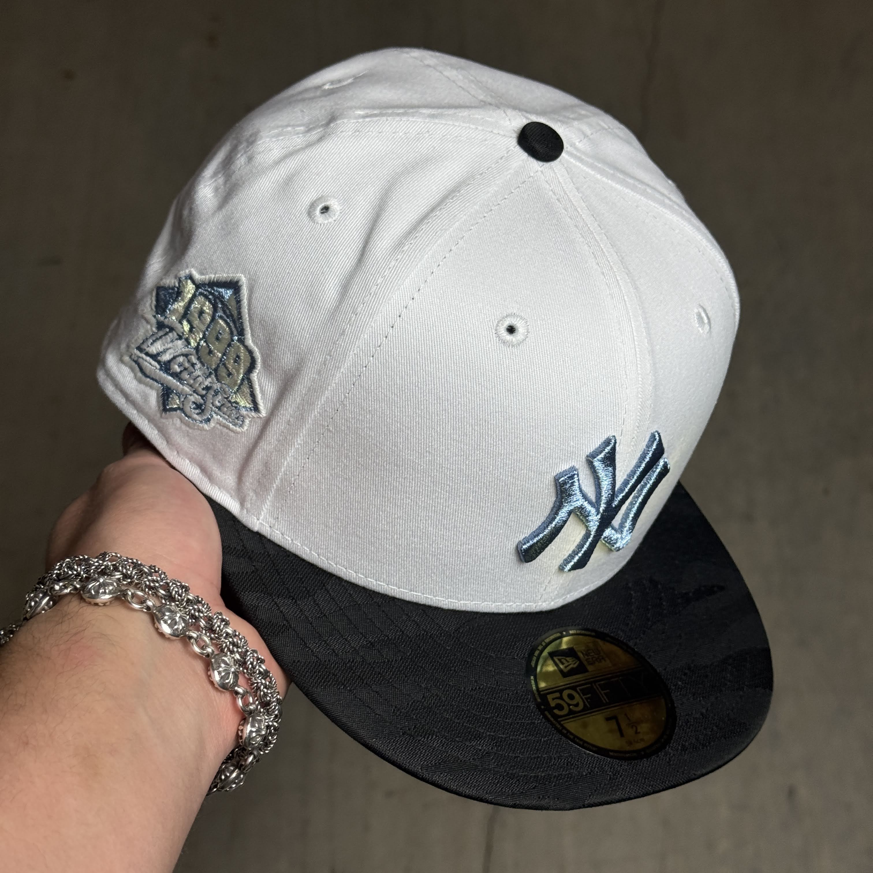 NWT 1/2 White New York Yankees 1999 World Series 59fifty New Era Fitted Hat Cap