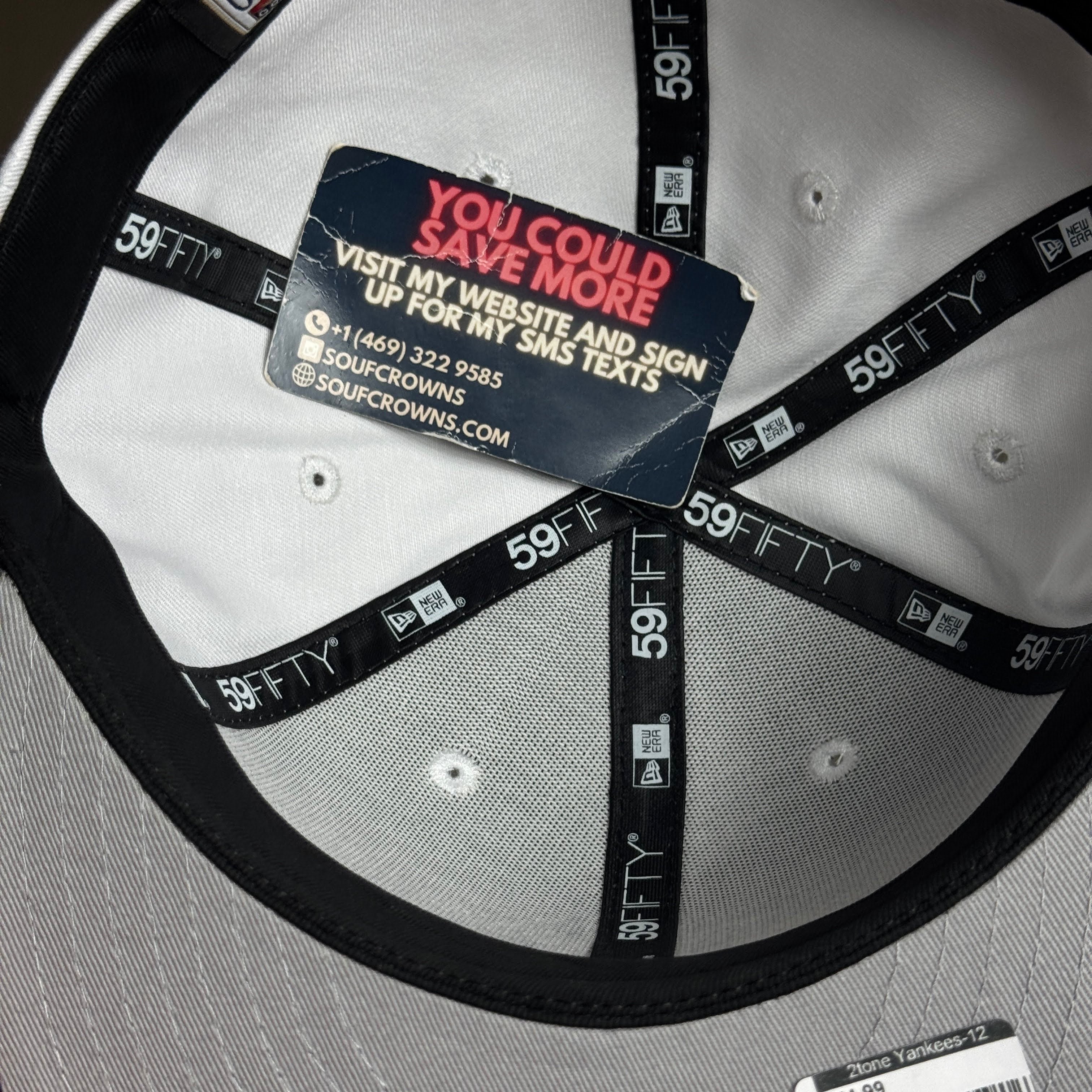 NWT 1/2 White New York Yankees 1999 World Series 59fifty New Era Fitted Hat Cap