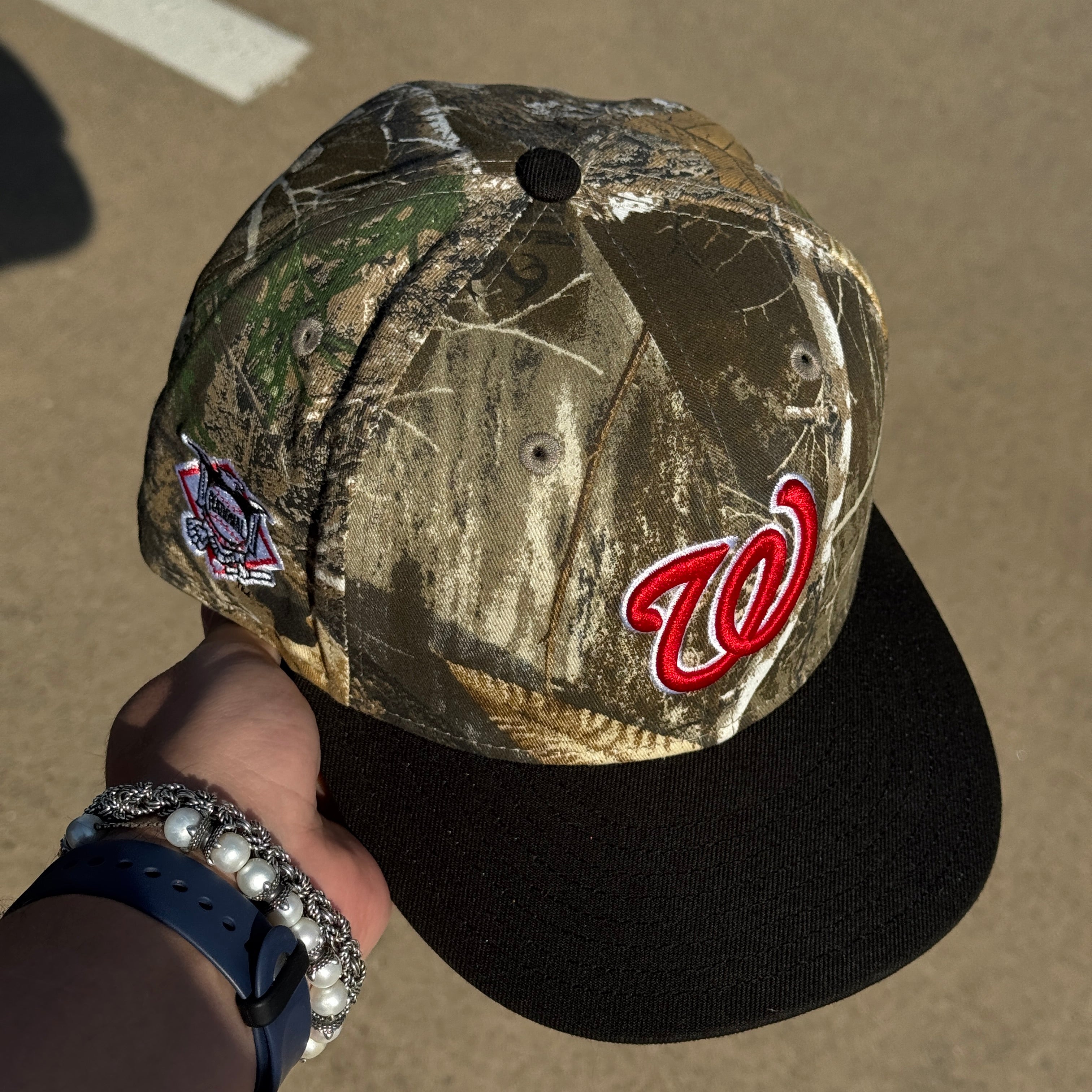 USED 1/2 Realtree Camo Washington Nationals National Patch 59fifty New Era Fitted Hat Cap