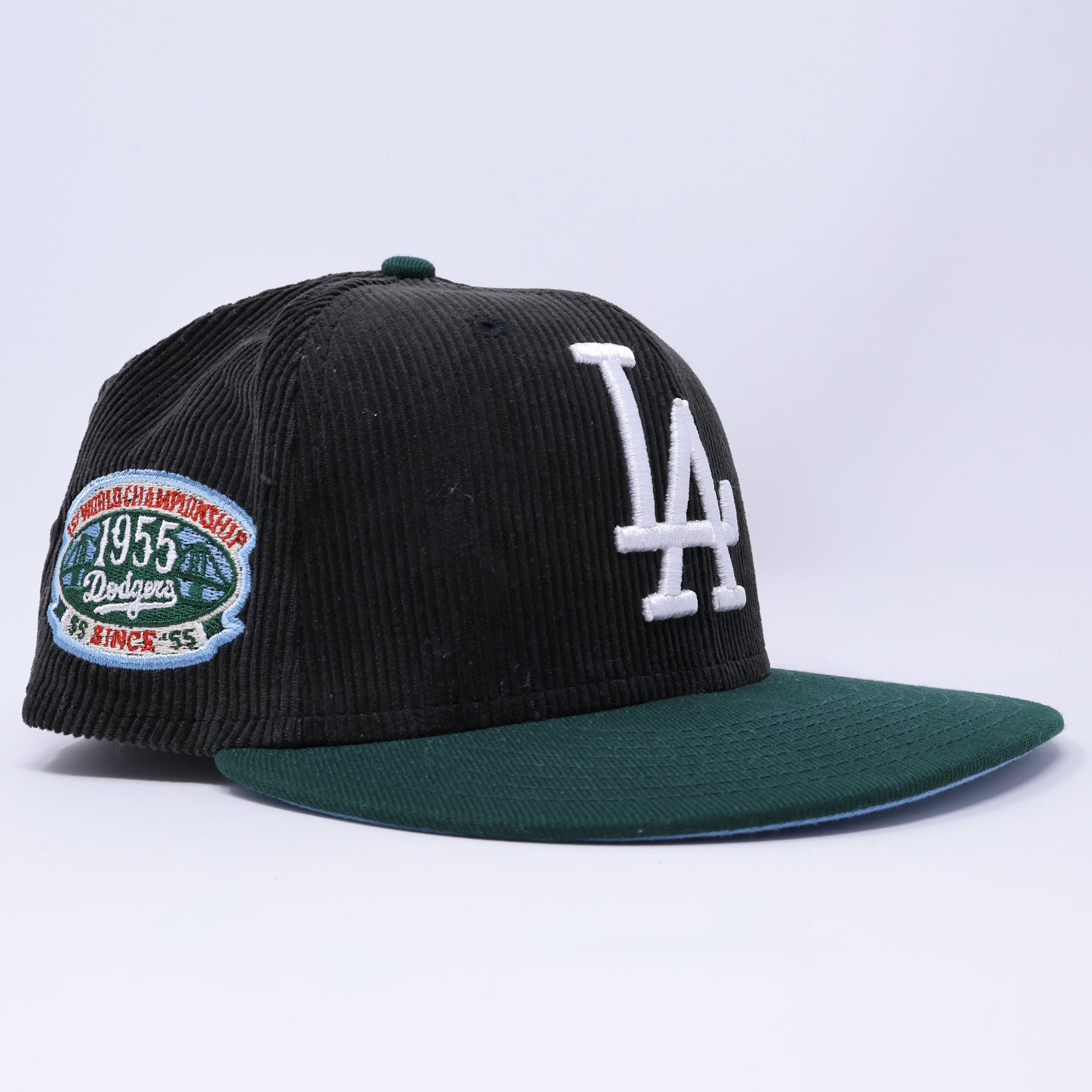 USED 7 Black Los Angeles Dodgers 1st World Championship 59fifty New Era Fitted Hat Cap