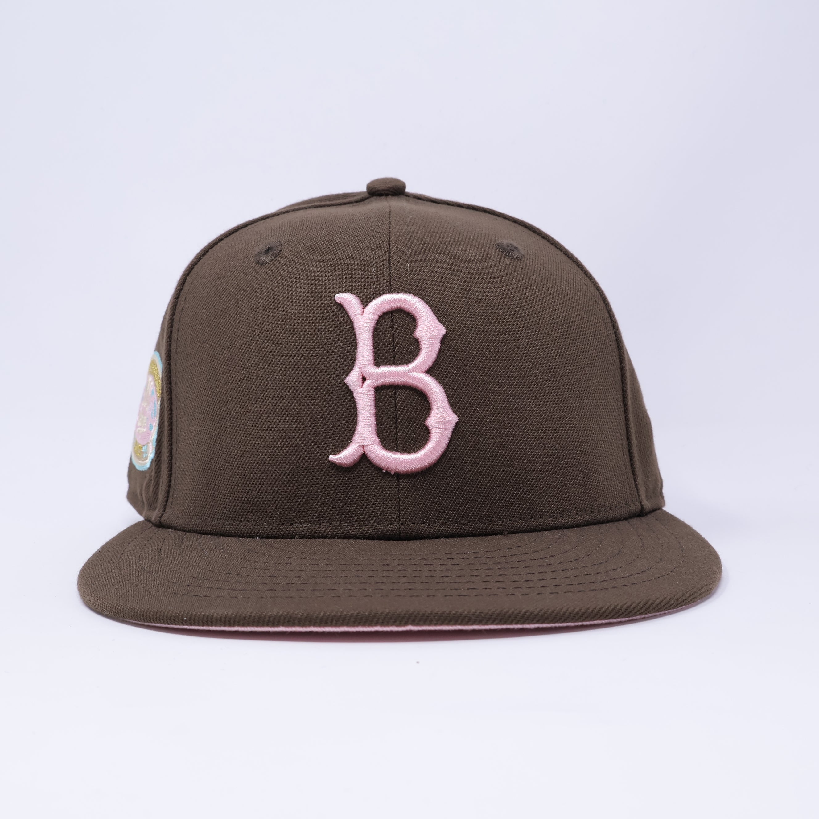 USED 7 Brown Brooklyn Dodgers 1955 first world championship 59fifty New Era Fitted Hat Cap