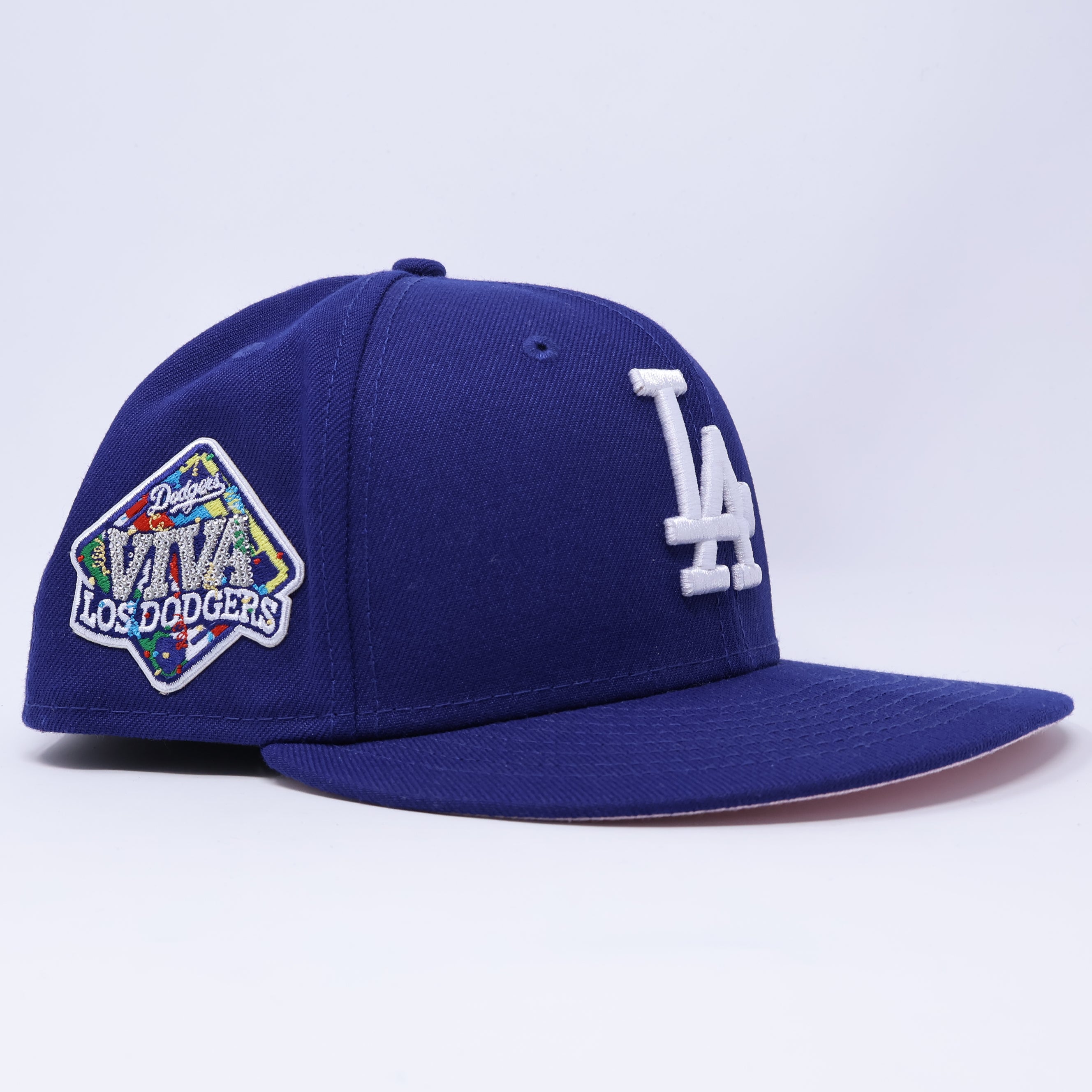 USED 7 Blue Los Angeles Dodgers Viva Los Dodgers 59fifty New Era Fitted Hat Cap