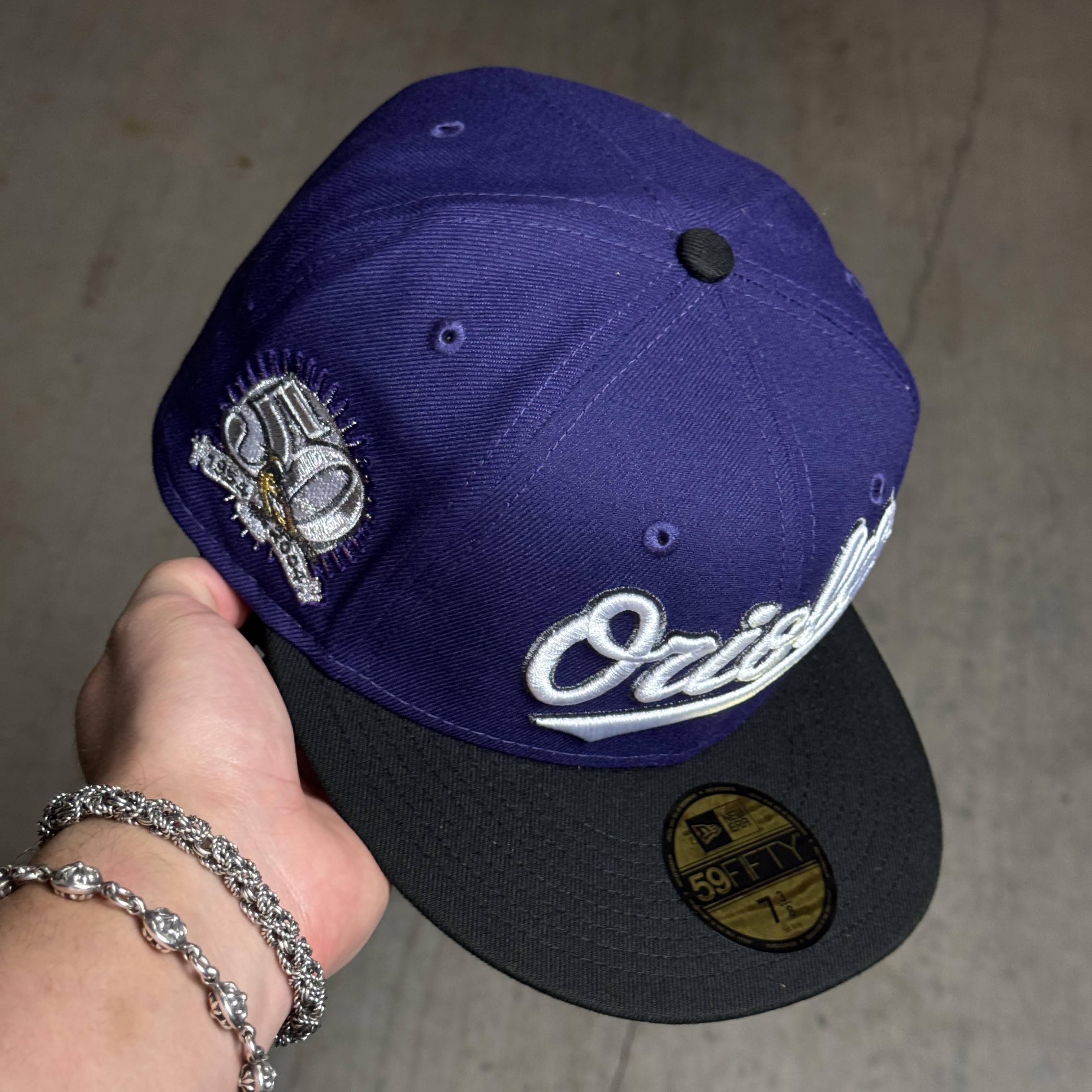 NWT 3/8 Purple Baltimore Orioles 50th Anniversary 59fifty New Era Fitted Hat Cap