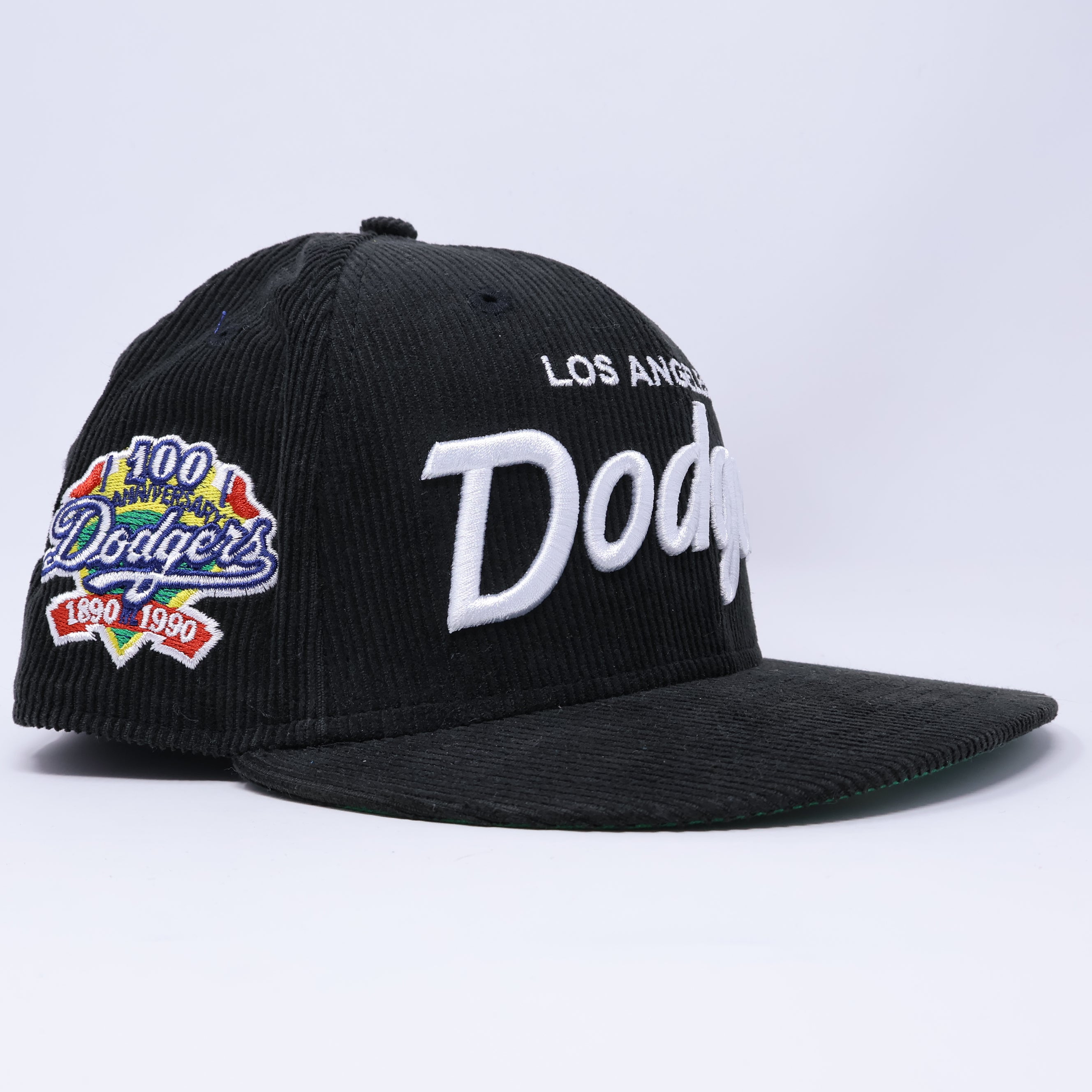 USED 7 Black Los Angeles Dodgers 100 year anniversary 59fifty New Era Fitted Hat Cap