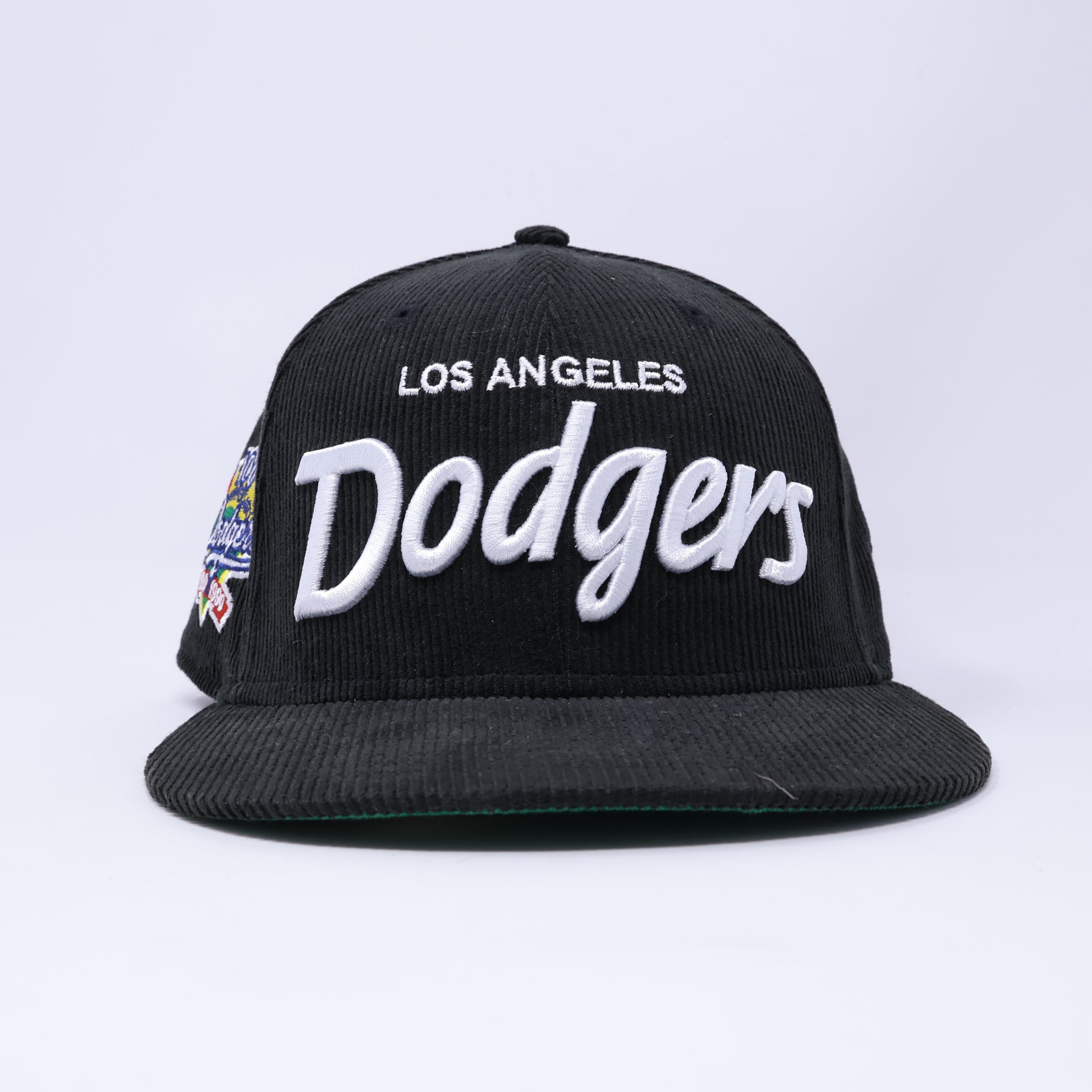 USED 7 Black Los Angeles Dodgers 100 year anniversary 59fifty New Era Fitted Hat Cap