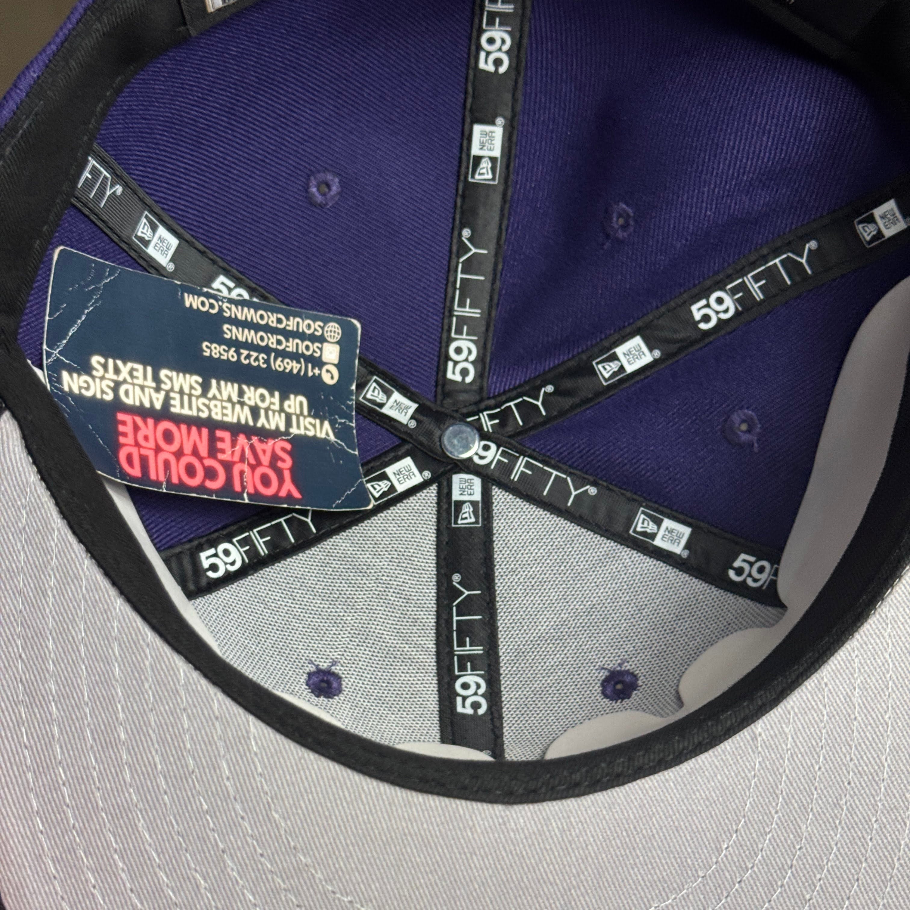 NWT 1/2 Purple Kansas City Royals 50th Anniversary 59fifty New Era Fitted Hat Cap