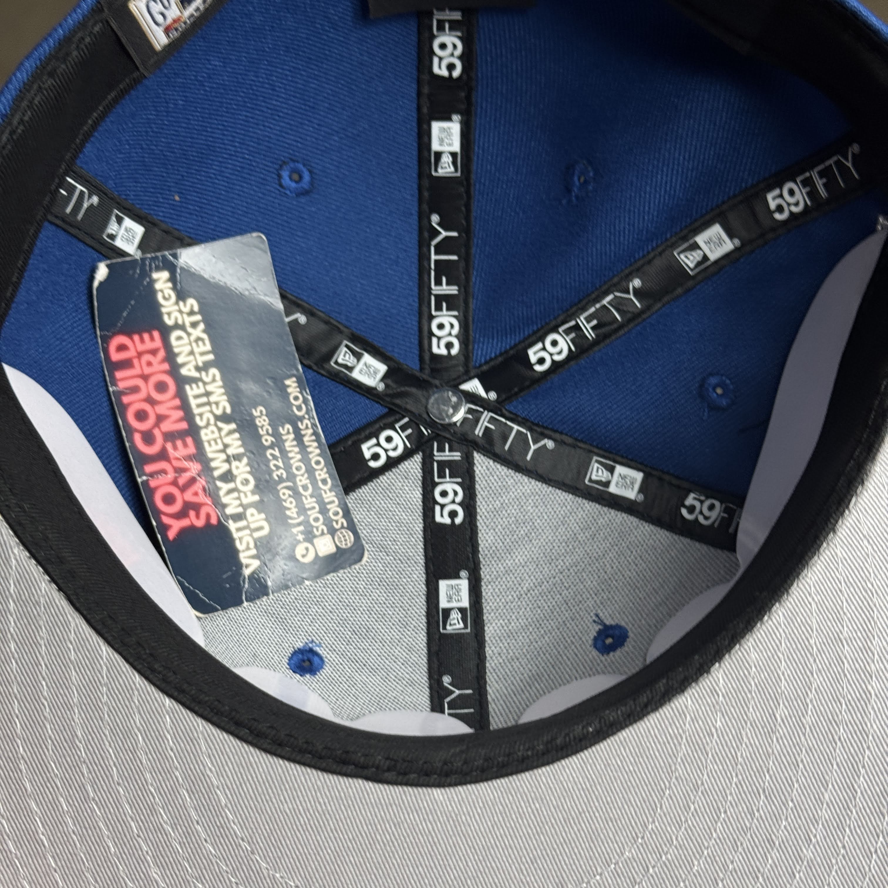 NWT 3/8 Blue Atlanta Braves 1999 World Series 59fifty New Era Fitted Hat Cap