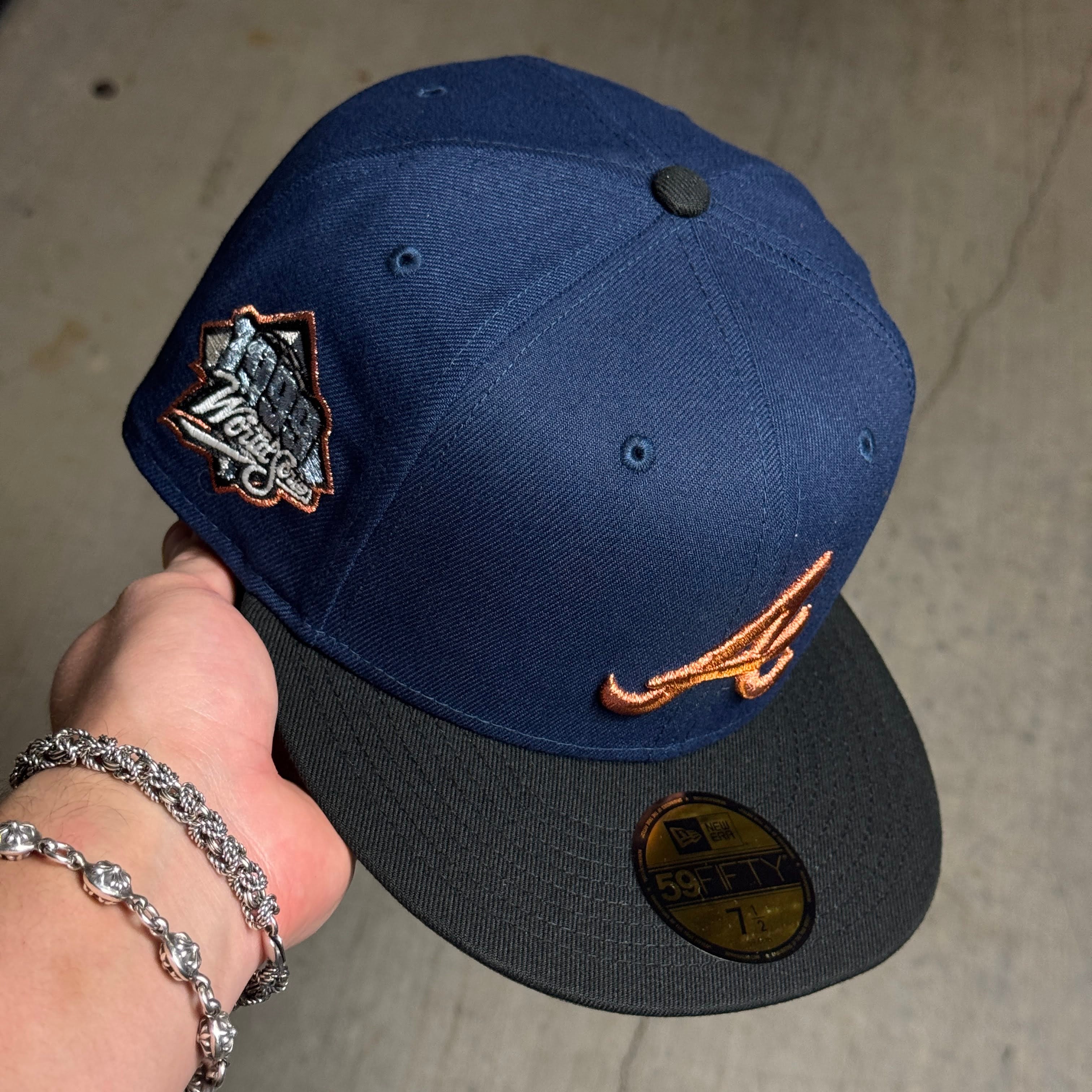 NWT 1/2 Navy Atlanta Braves 1999 World Series 59fifty New Era Fitted Hat Cap