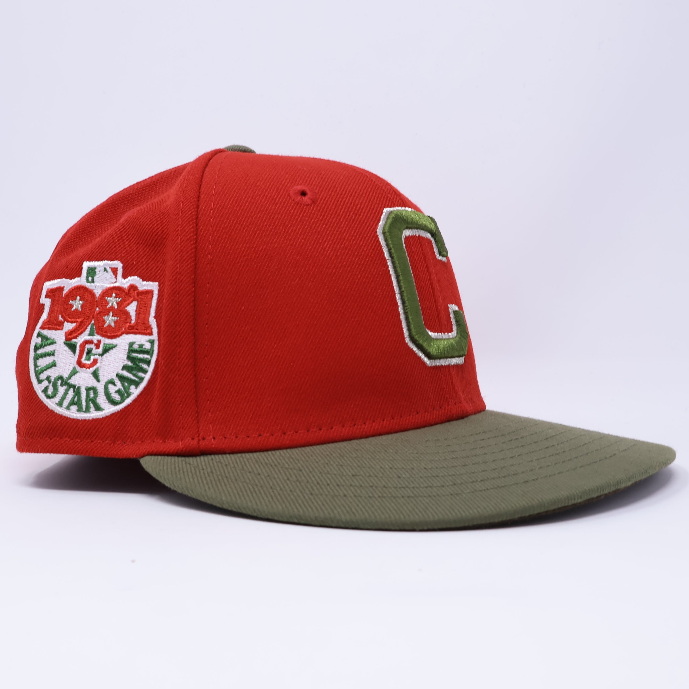 USED 7 Red Cleveland Indians 1981 all-star game 59fifty New Era Fitted Hat Cap