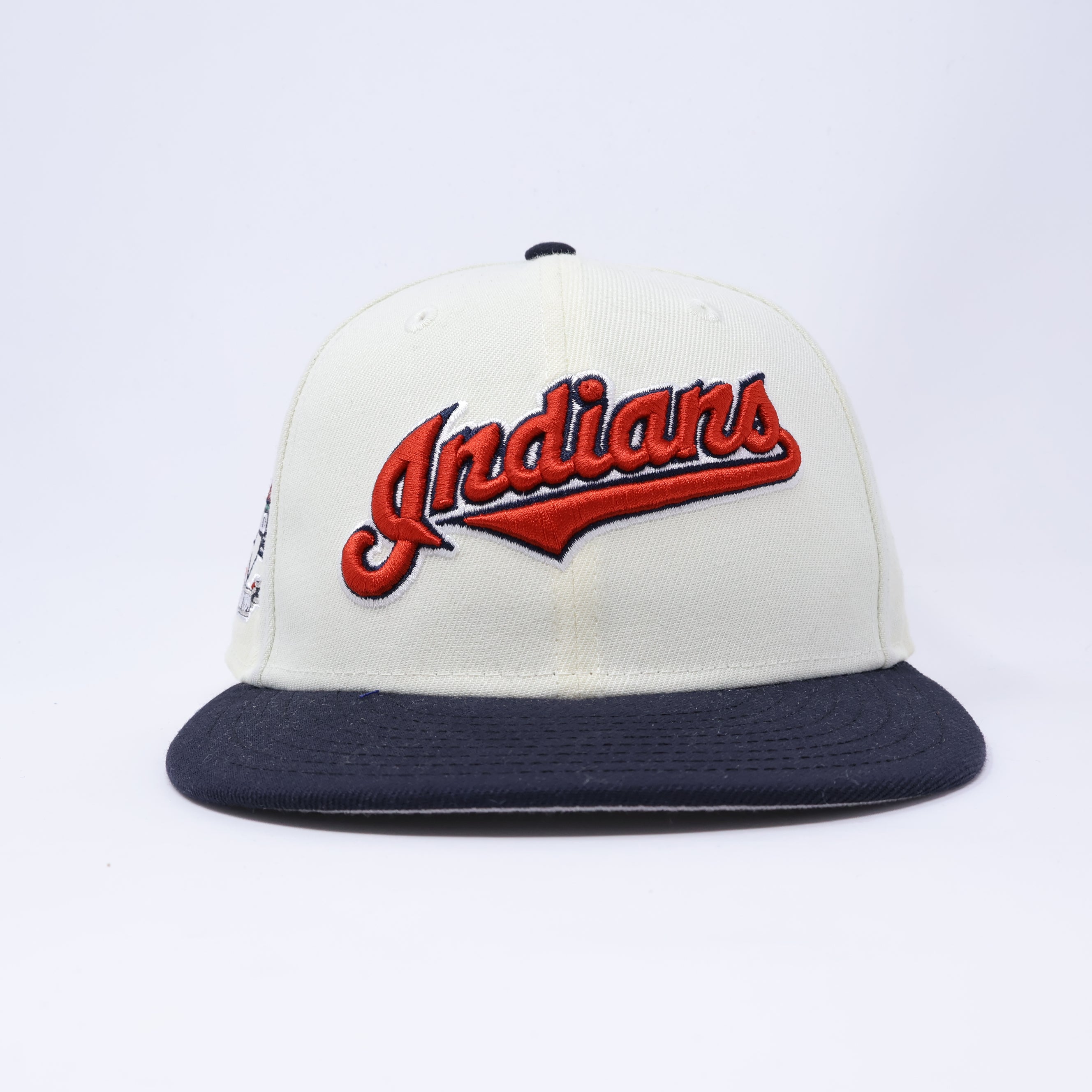 USED 6 7/8 Chrome Cleveland Indians Jacobsfield 59fifty New Era Fitted Hat Cap