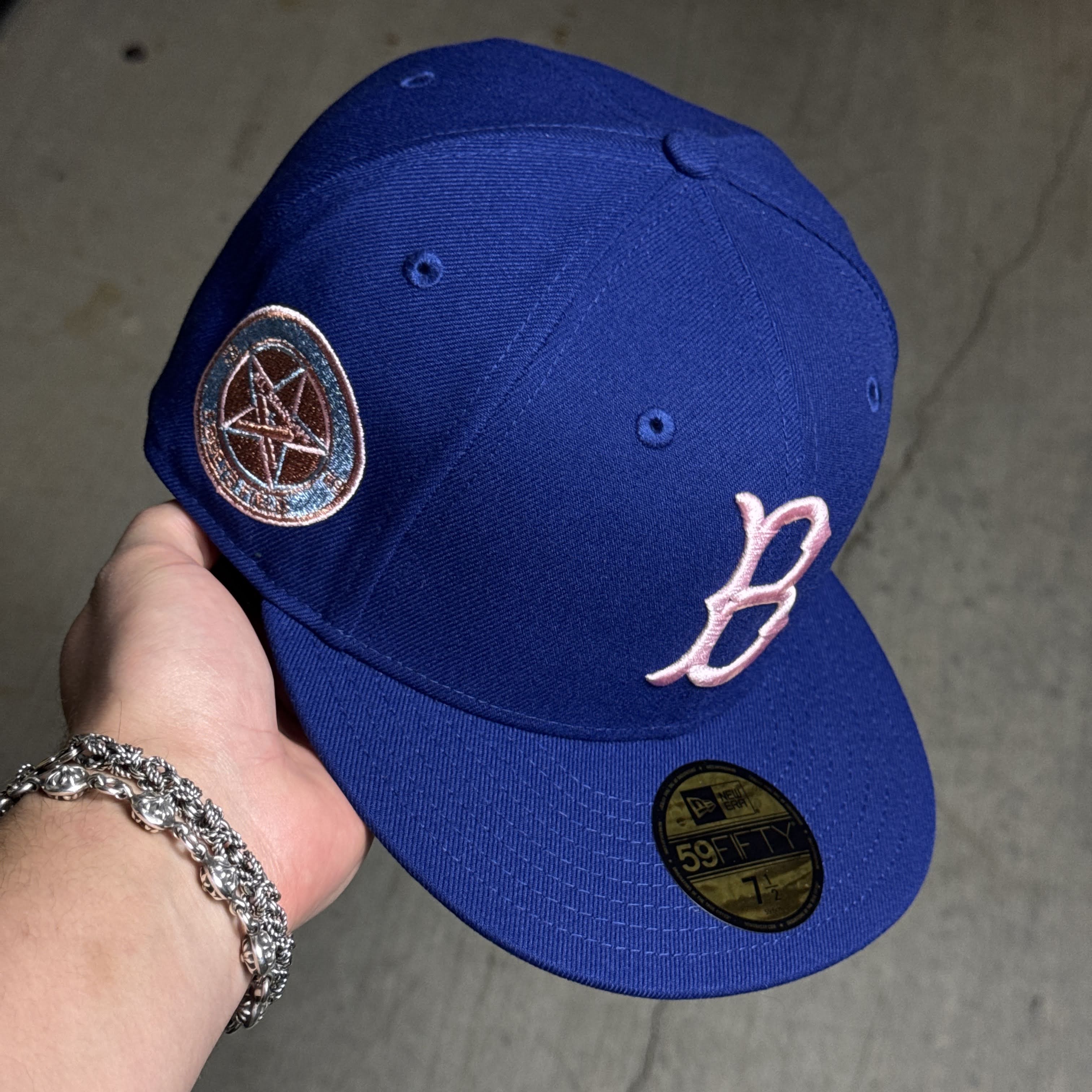 NWT 1/2 Blue Brooklyn Dodgers Ebbets Field 59fifty New Era Fitted Hat Cap