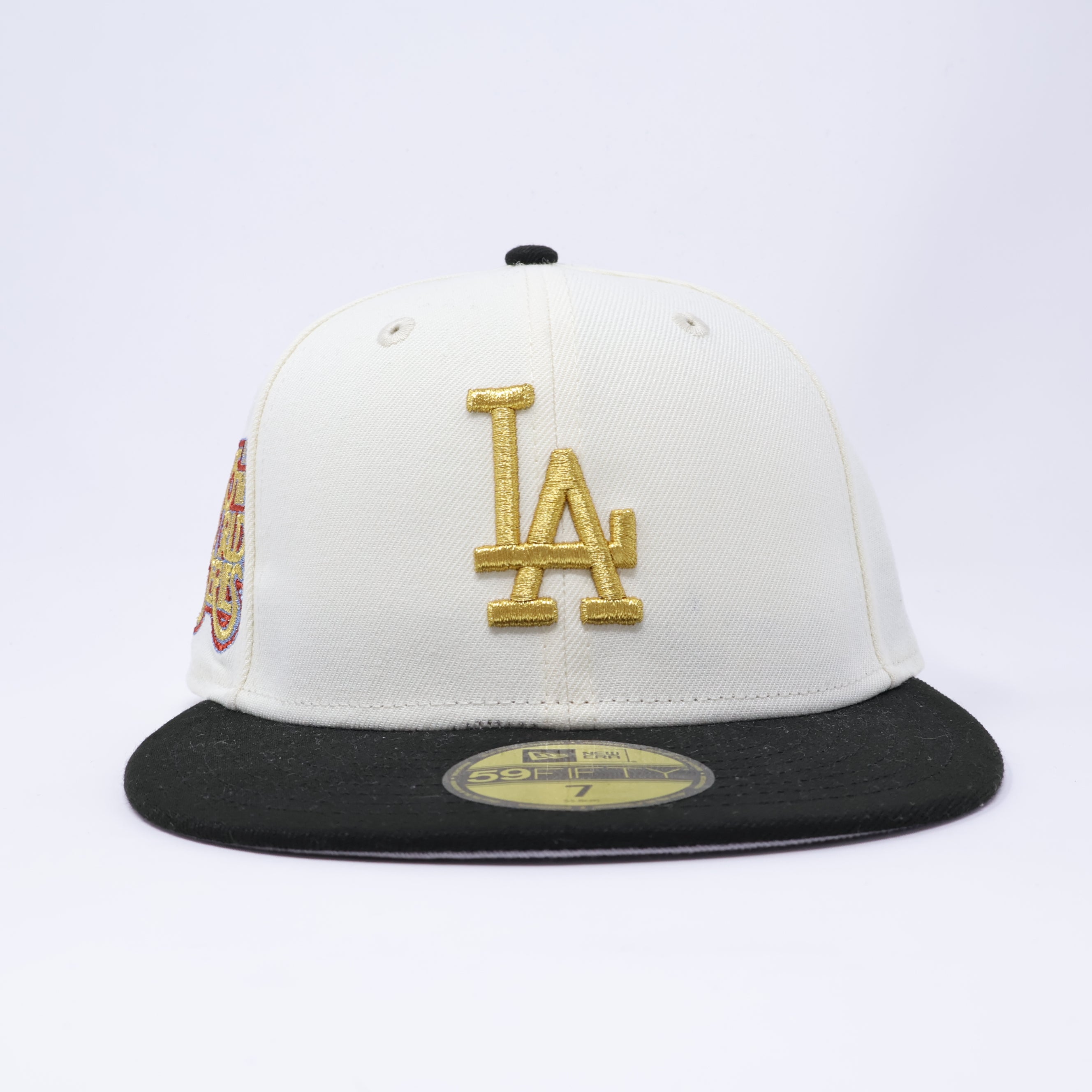 NWT 7 Chrome Los Angeles Dodgers 75th World Series 59fifty New Era Fitted Hat Cap