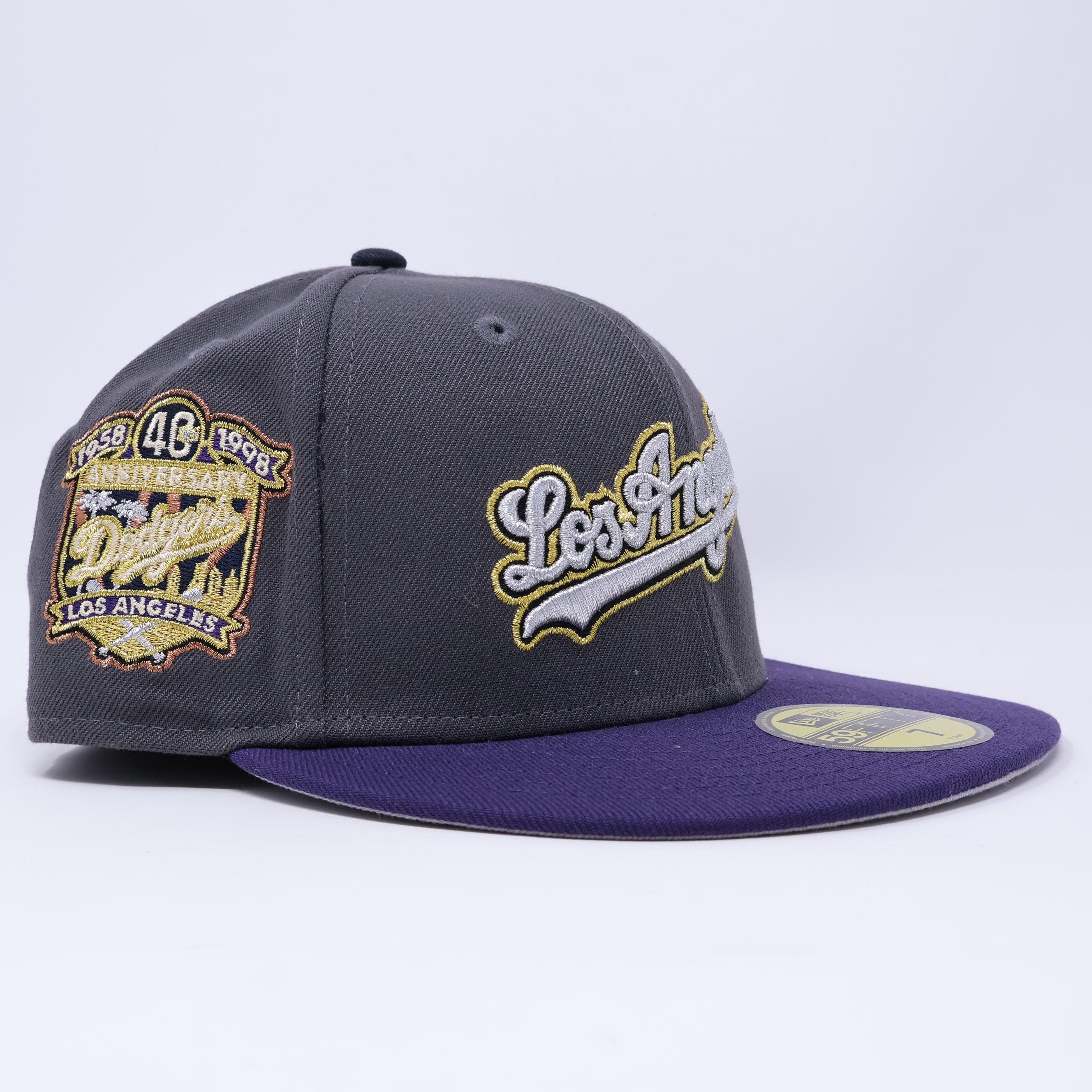 NWT 7 Gray Los Angeles Dodgers 40th Anniversary 59fifty New Era Fitted Hat Cap