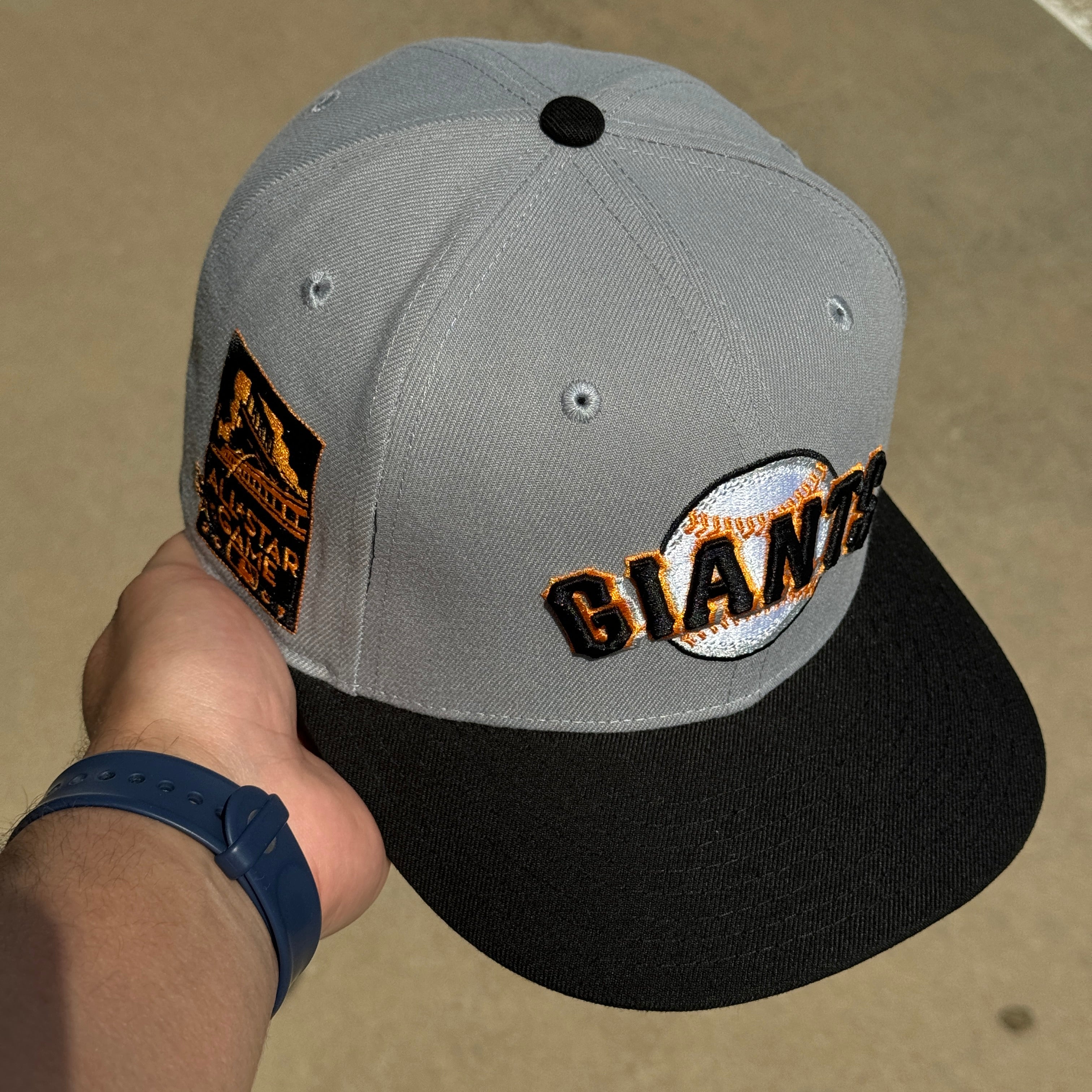 USED 1/8 Gray San Francsico Giants 2007 All Star Game 59fifty New Era Fitted Hat Cap