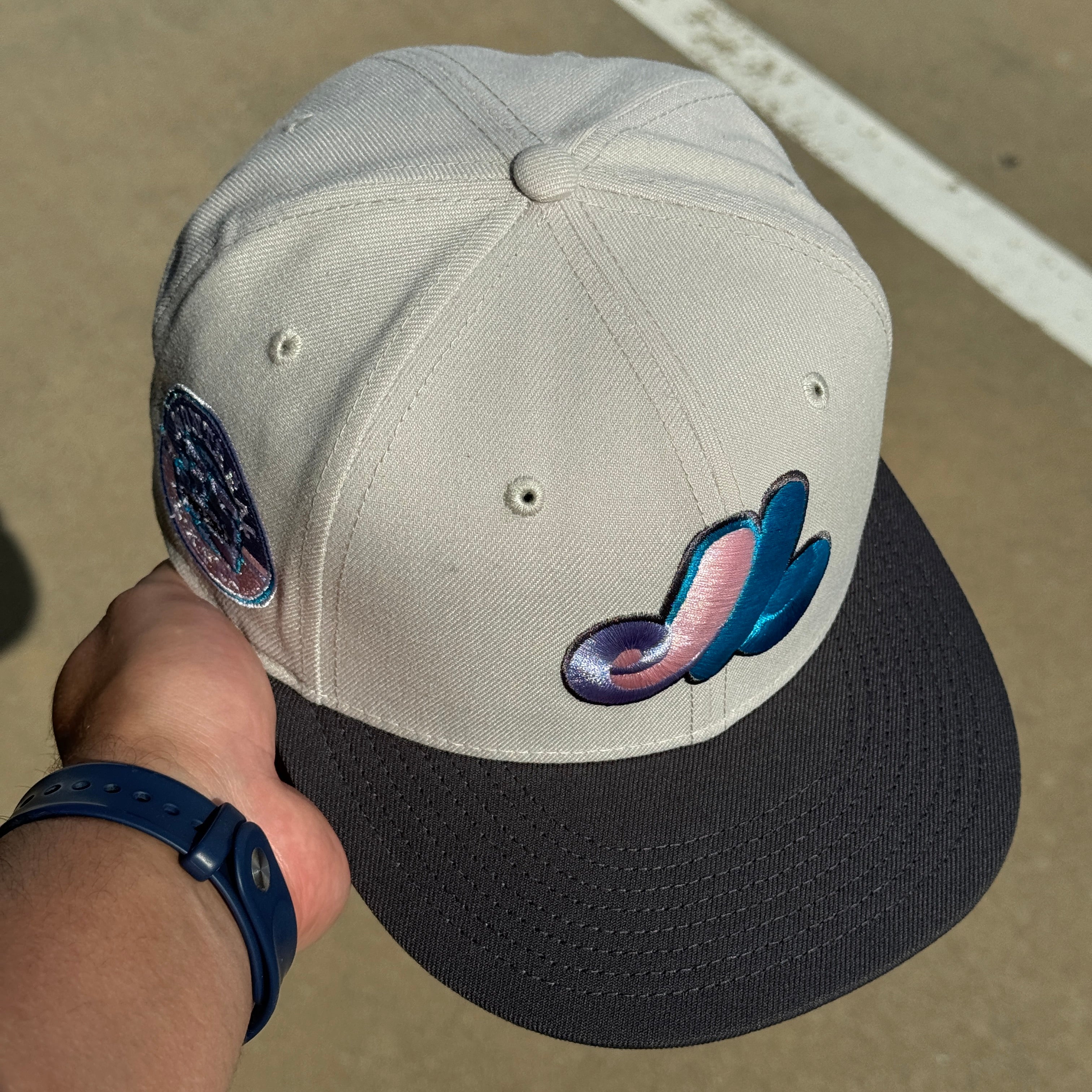 USED 1/8 Stone Montreal Toronto Expos 35th Anniversary 59fifty New Era Fitted Hat Cap